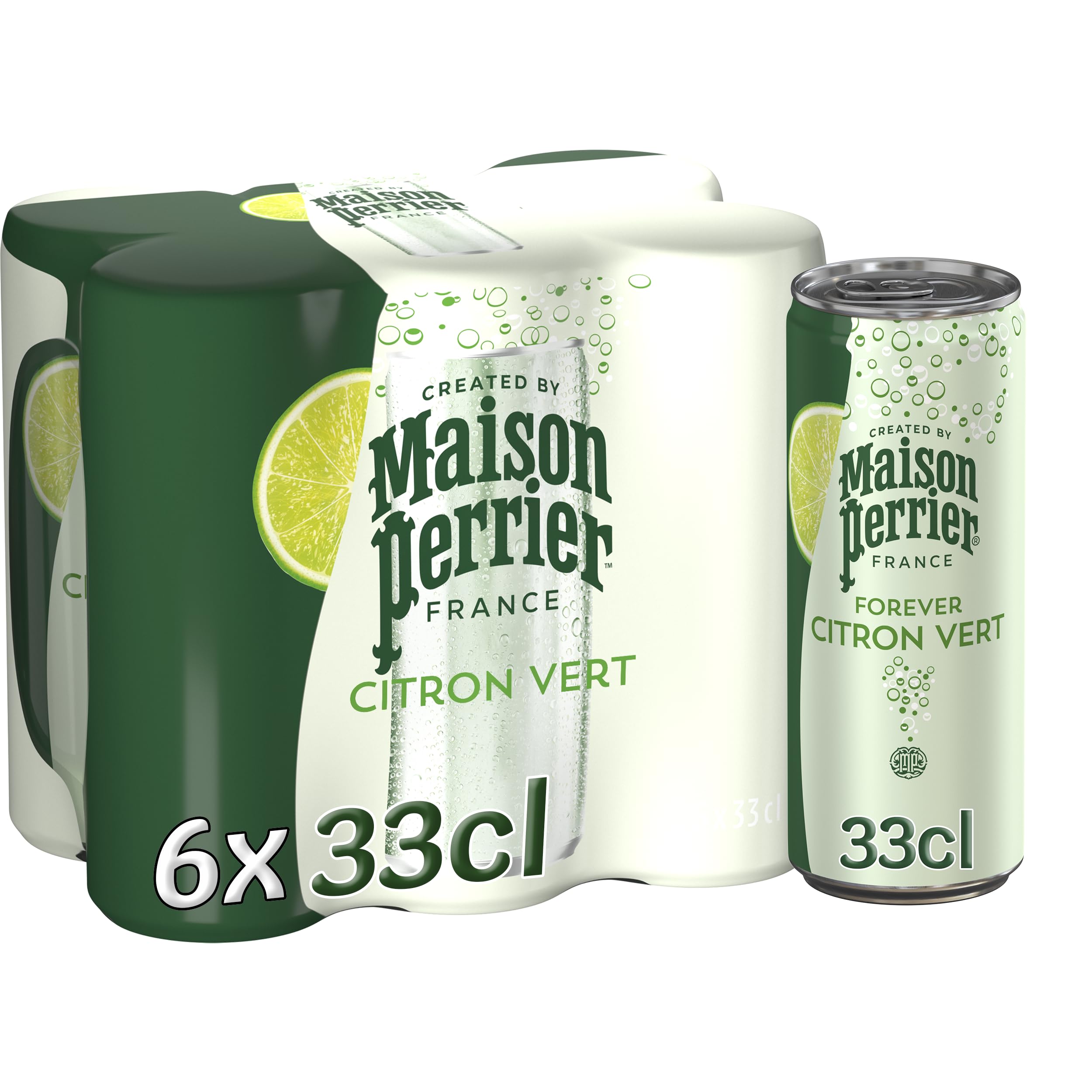 Maison Perrier Forever boisson gazeuse citron vert 24x33cl sans édulcorant