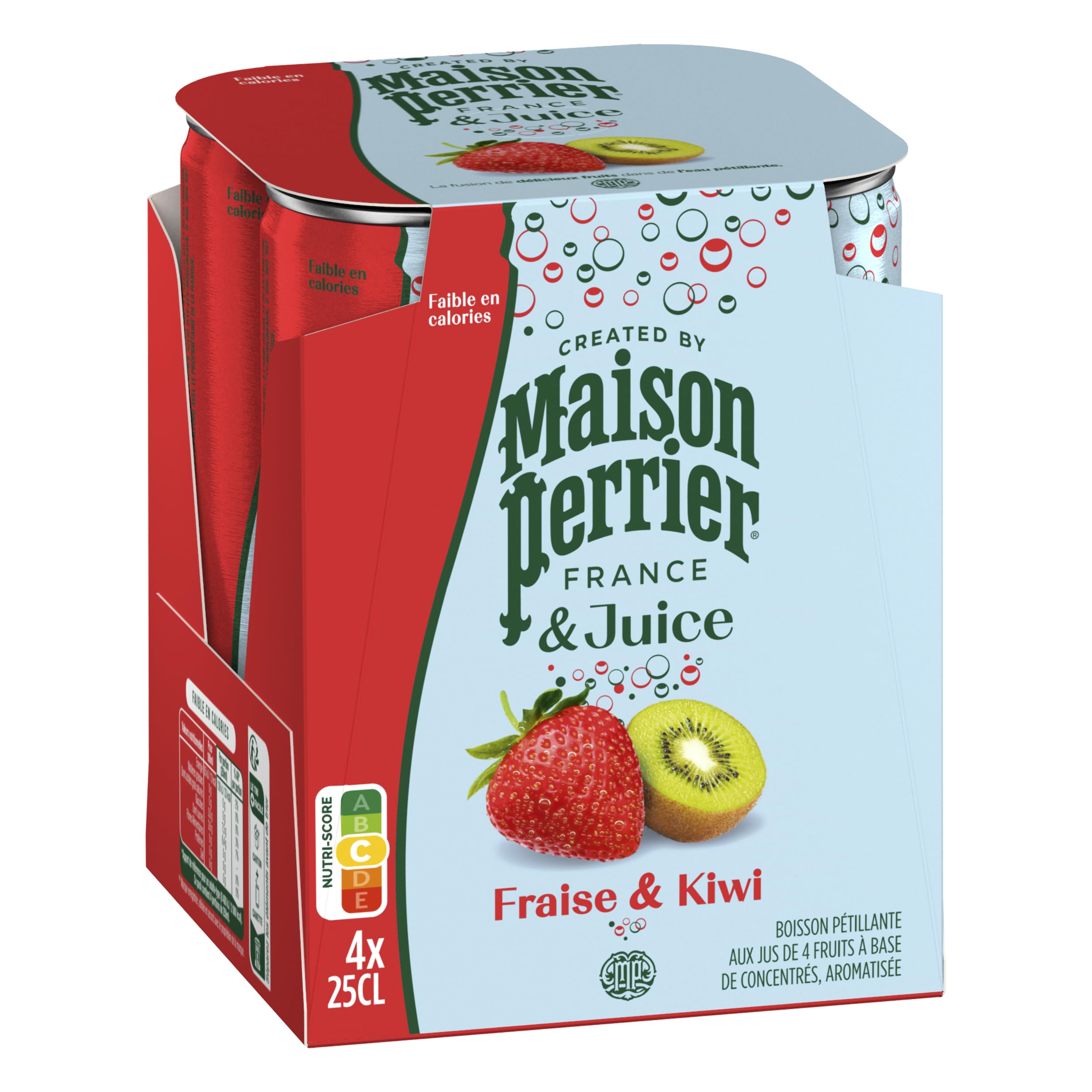 Maison Perrier Magnetic Juice boisson gazeuse fraise kiwi 24x25cl