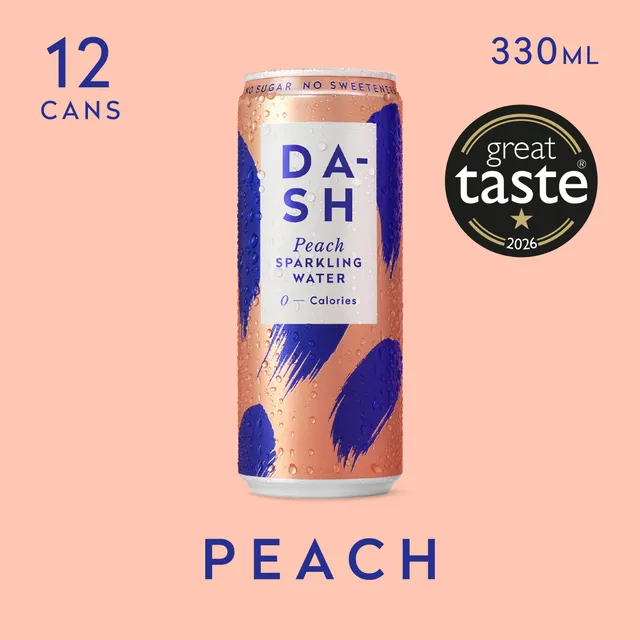 DASH Pêche eau gazeuse pétillante sans sucre vrais fruits