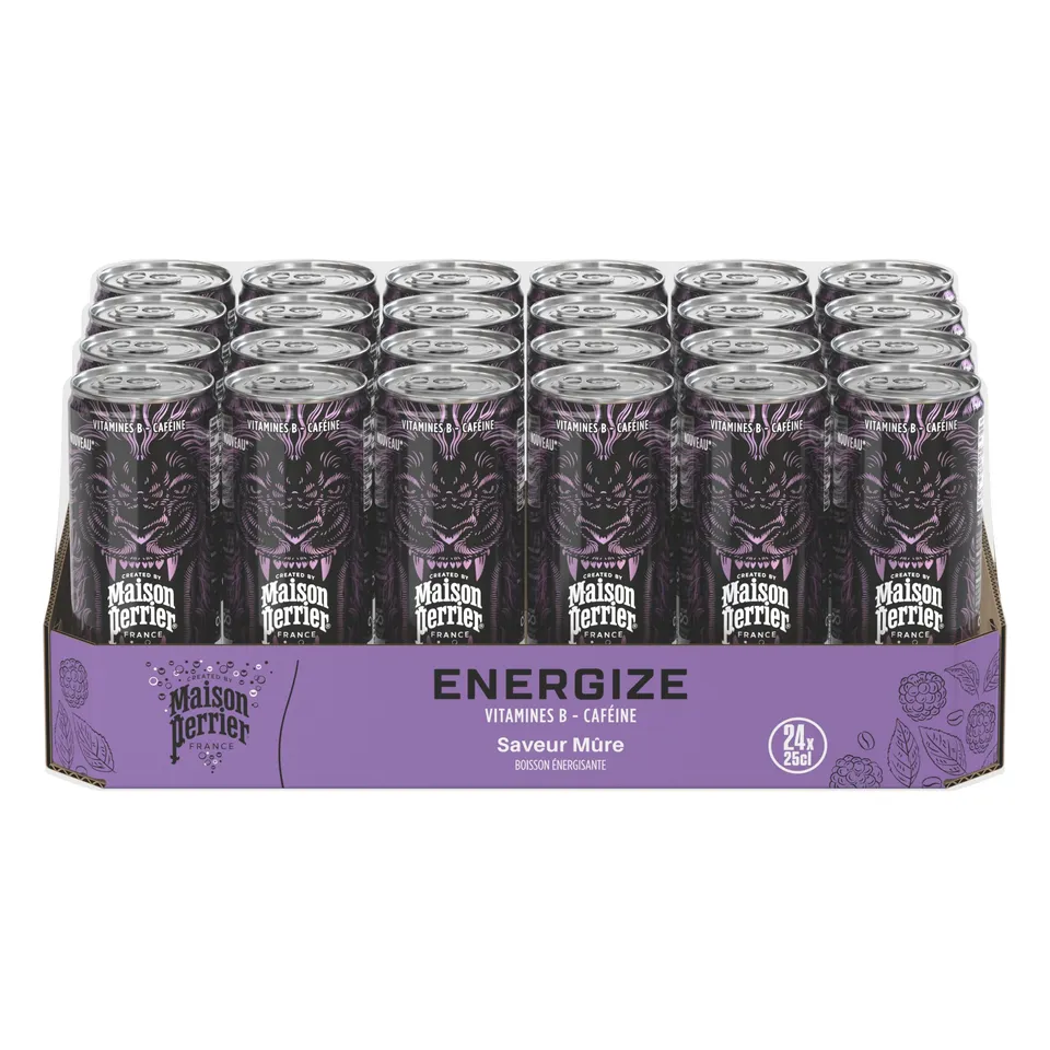 Maison Perrier Energize boisson énergisante mûre 24x25cl