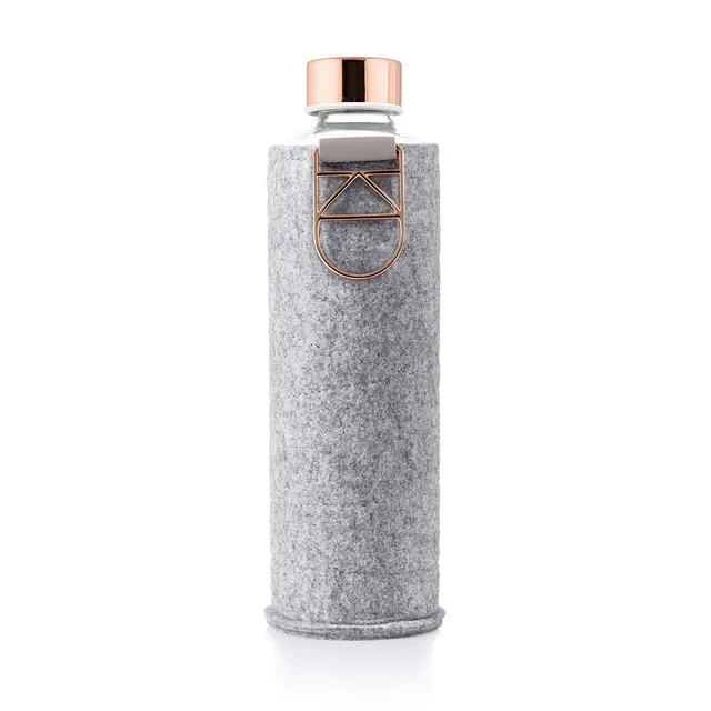 Equa Mismatch Gourde verre 750 ml Rose Gold housse feutre