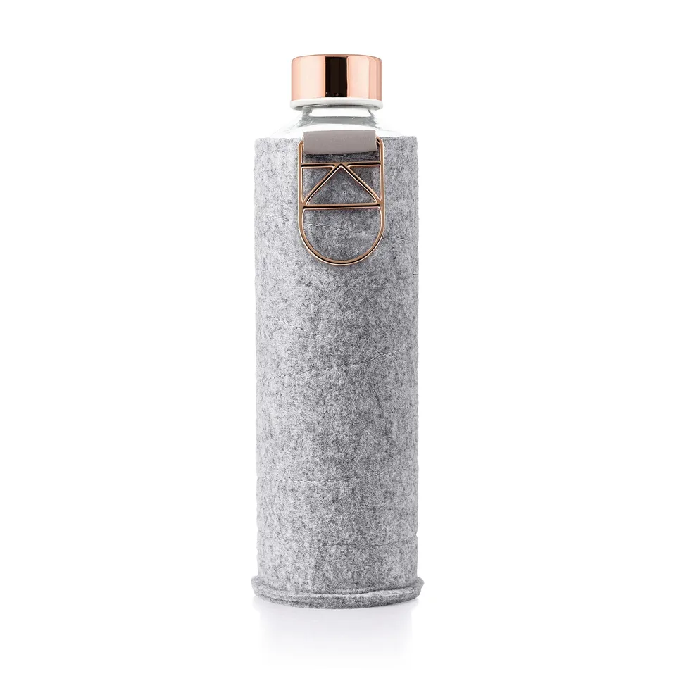 Equa Mismatch Gourde verre 750 ml Rose Gold housse feutre