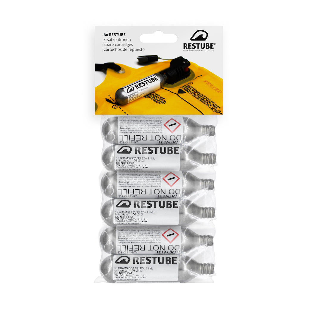 Restube cartouche CO2 16 g lot de 6 recharges bouée
