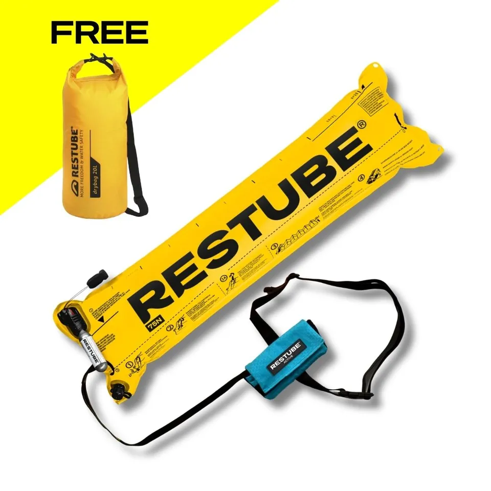 Restube Active bouée sécurité + drybag 20 L Icemint