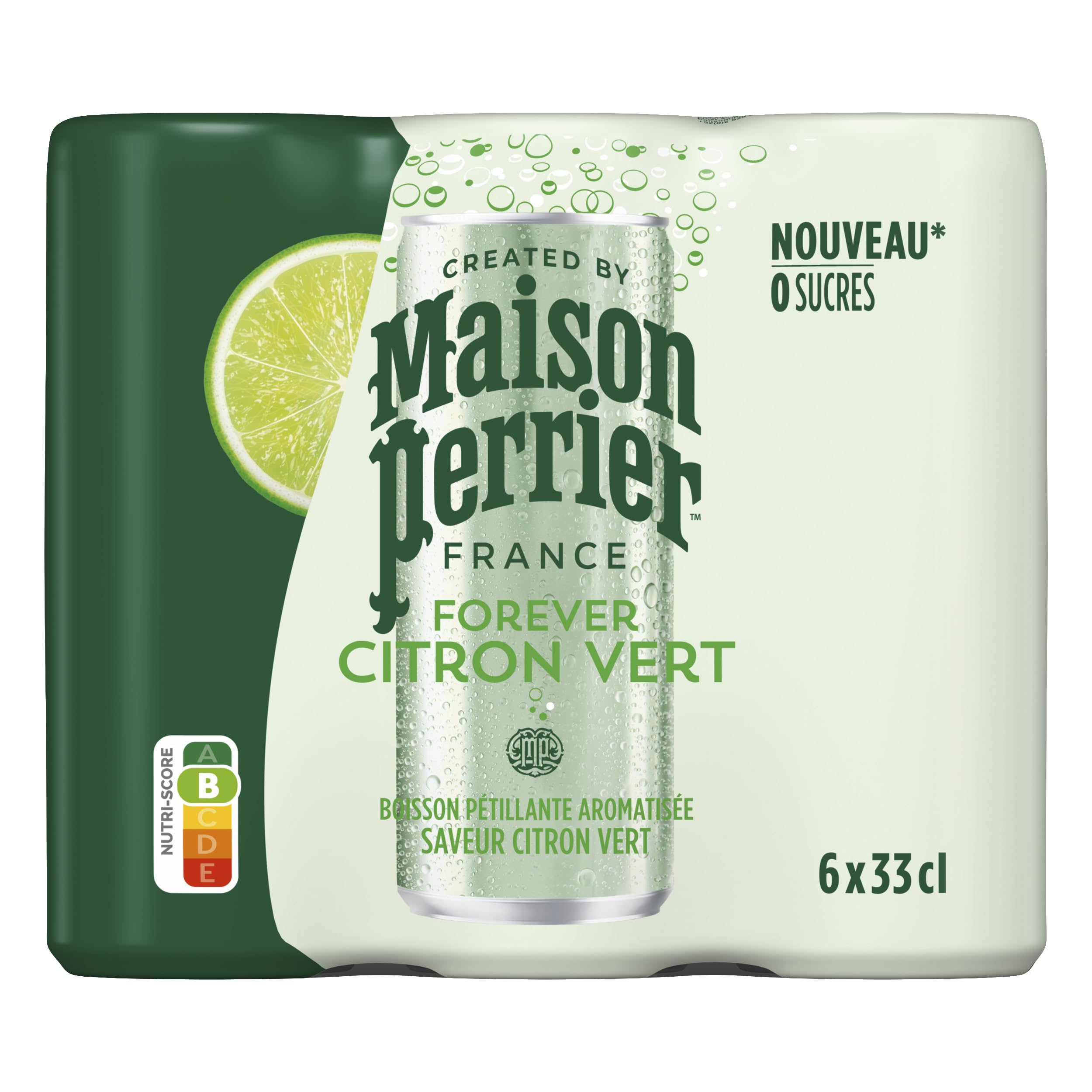Maison Perrier Forever boisson gazeuse citron vert 24x33cl sans édulcorant