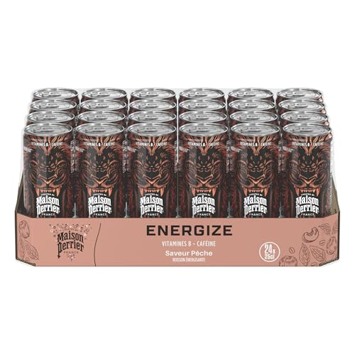 Maison Perrier Energize boisson énergisante pêche 24x25cl faible calories