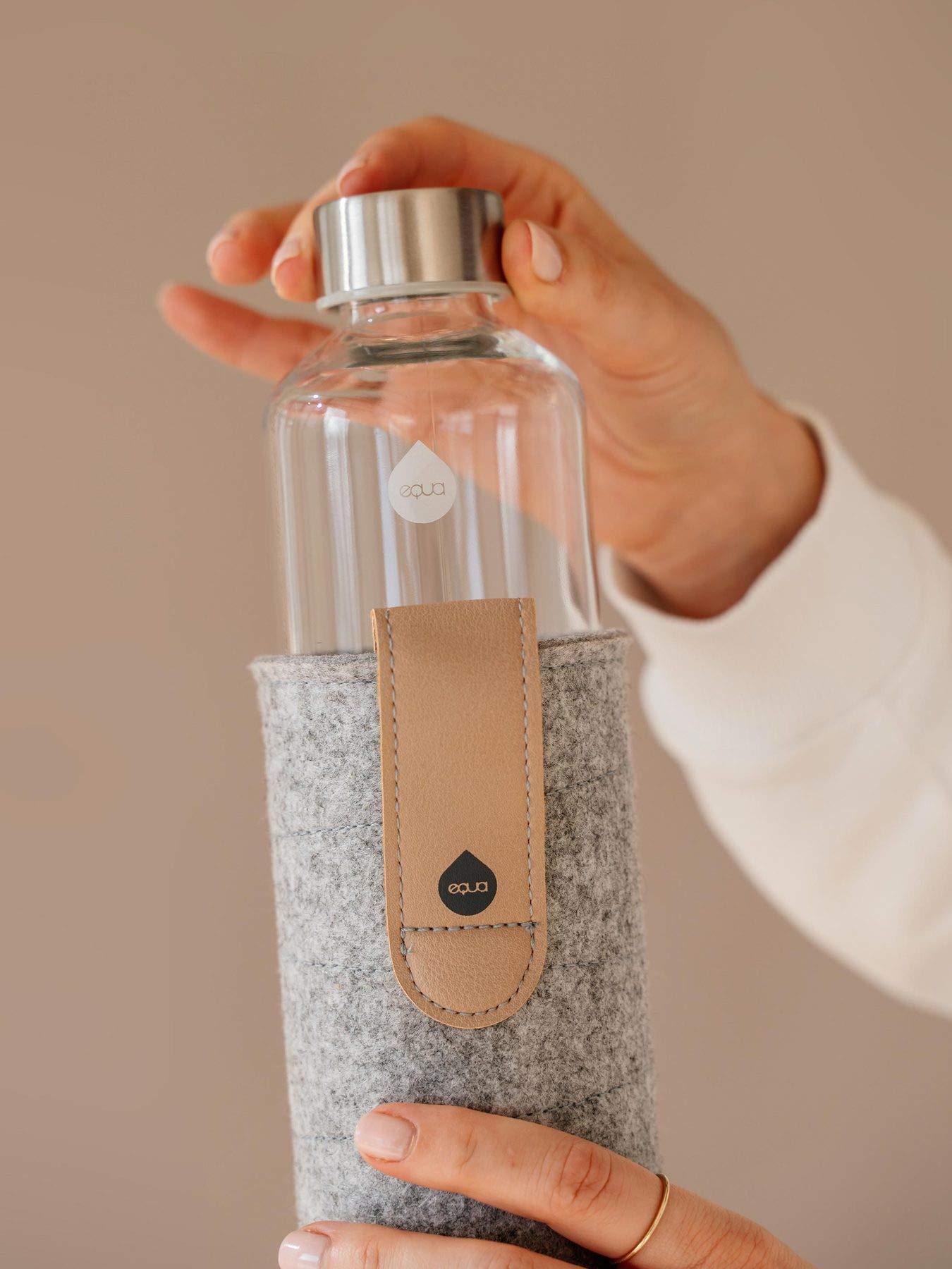 Equa Mismatch Gourde verre 750 ml housse feutre étanche
