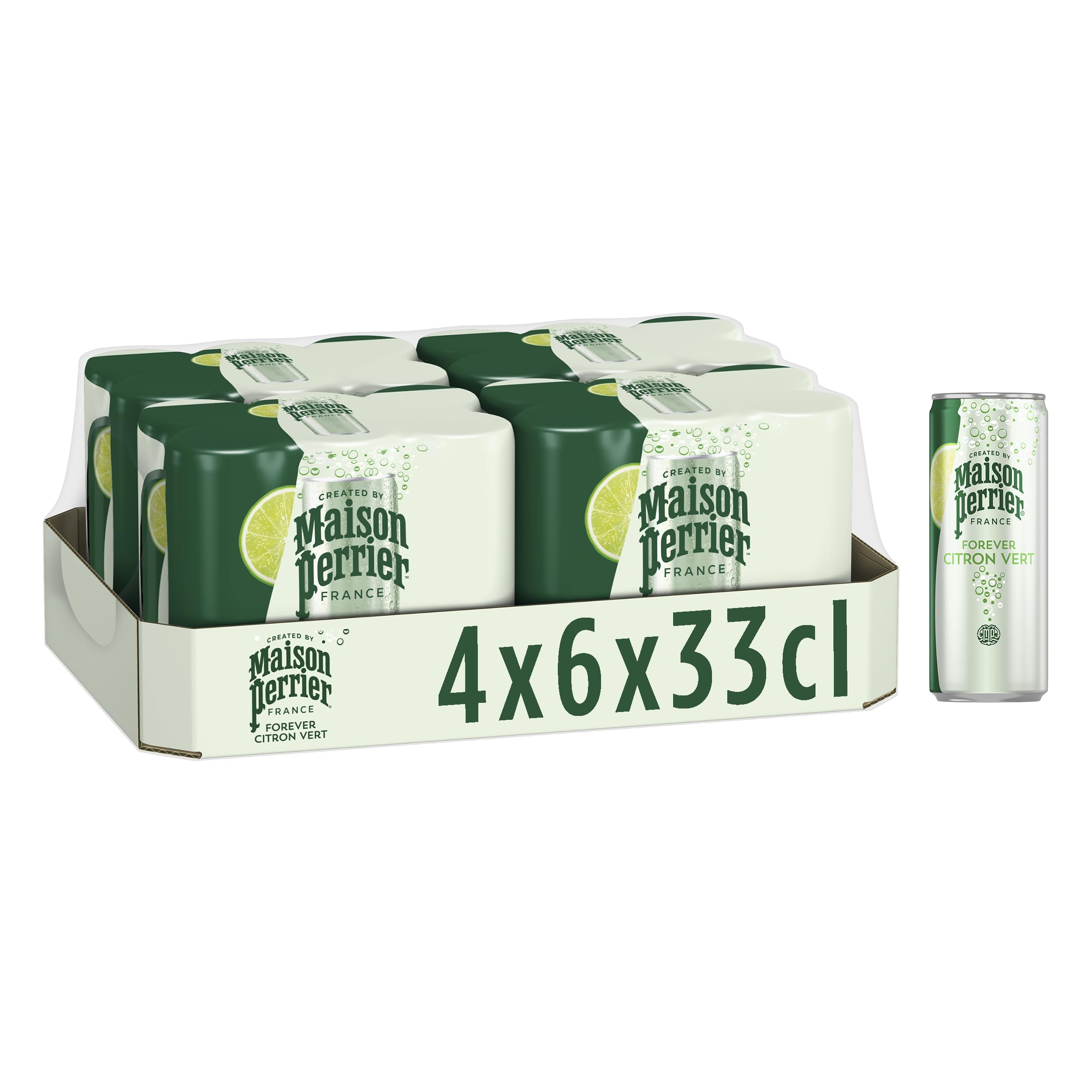 Maison Perrier Forever boisson gazeuse citron vert 24x33cl sans édulcorant