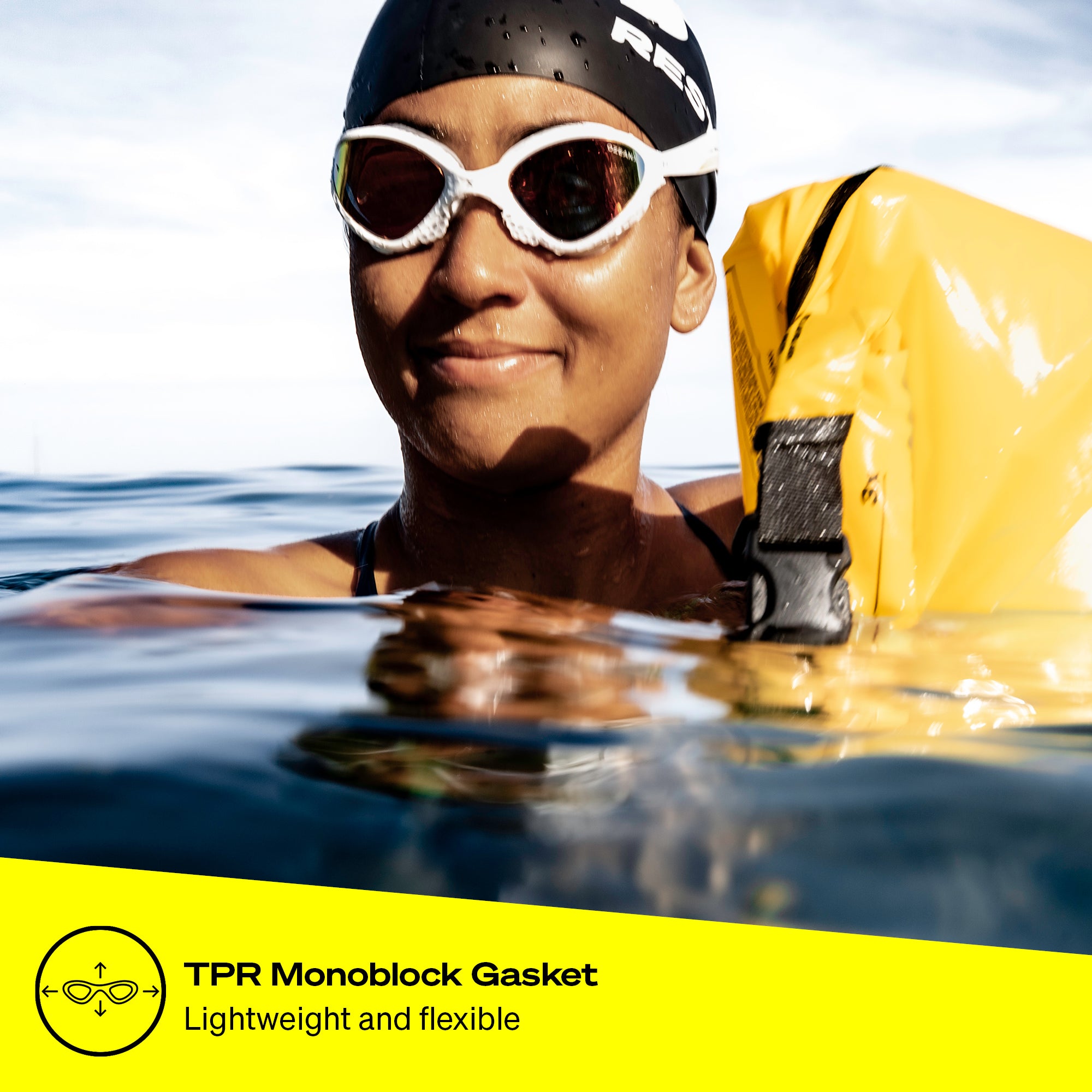 Restube Ozeanx lunettes de natation miroir blanc/orange