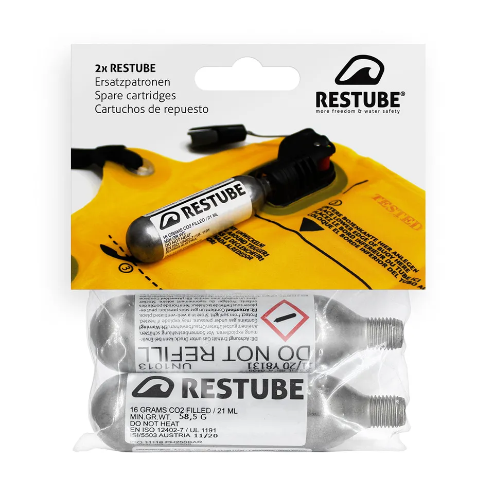 Restube cartouche CO2 16 g lot de 6 recharges bouée