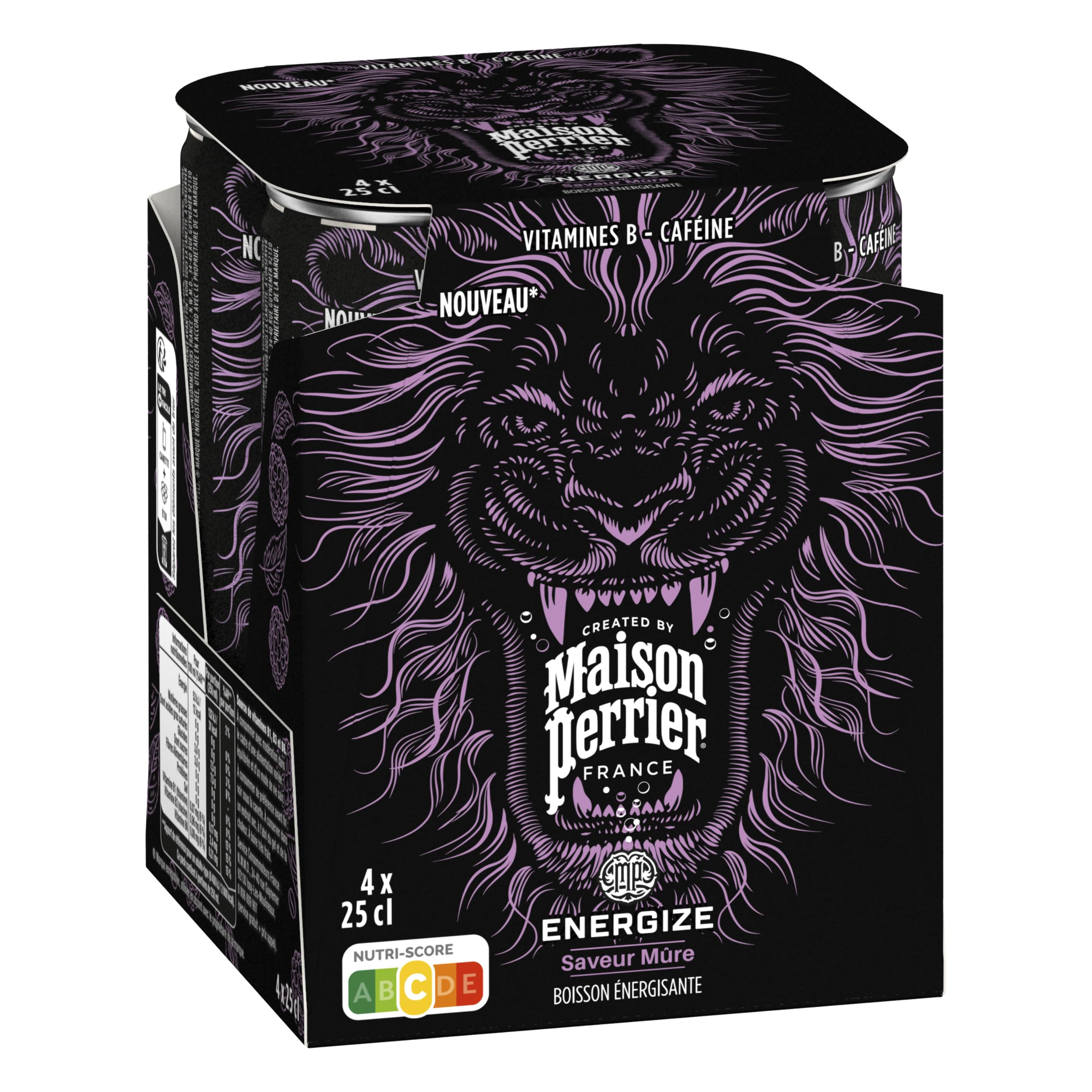 Maison Perrier Energize boisson énergisante mûre 24x25cl