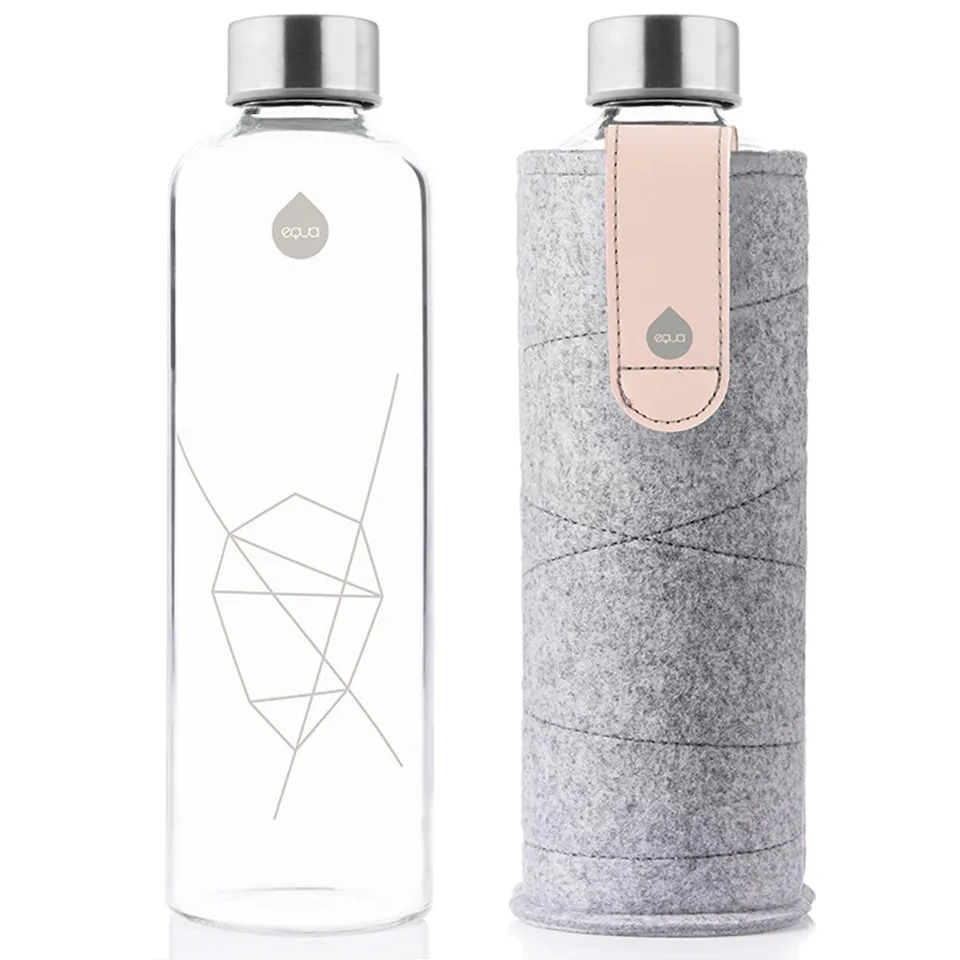 Equa Mismatch Gourde verre 750 ml bouchon inox feutre
