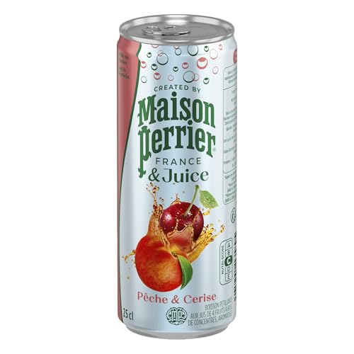 Maison Perrier Magnetic Juice boisson gazeuse pêche cerise 24x25cl