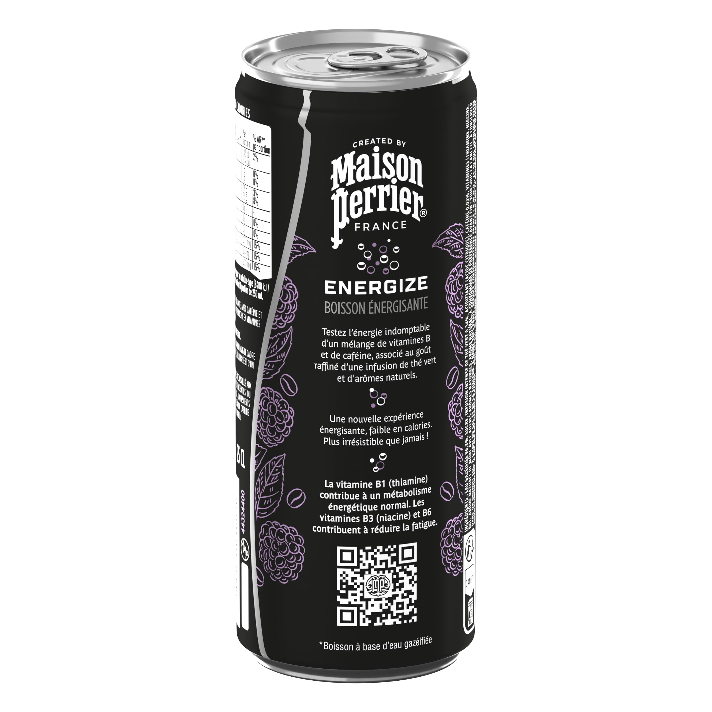 Maison Perrier Energize boisson énergisante mûre 24x25cl