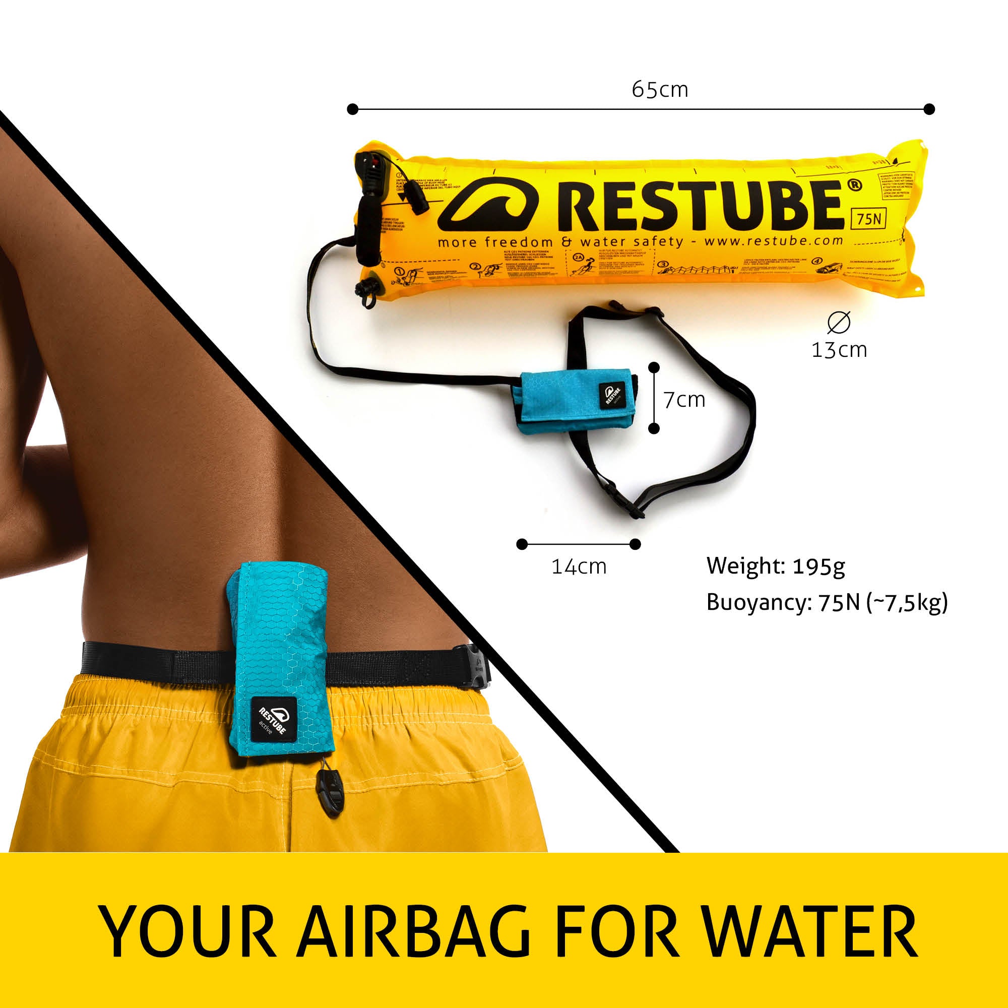 Restube Active Starter Bundle bouée + cartouches 16 g