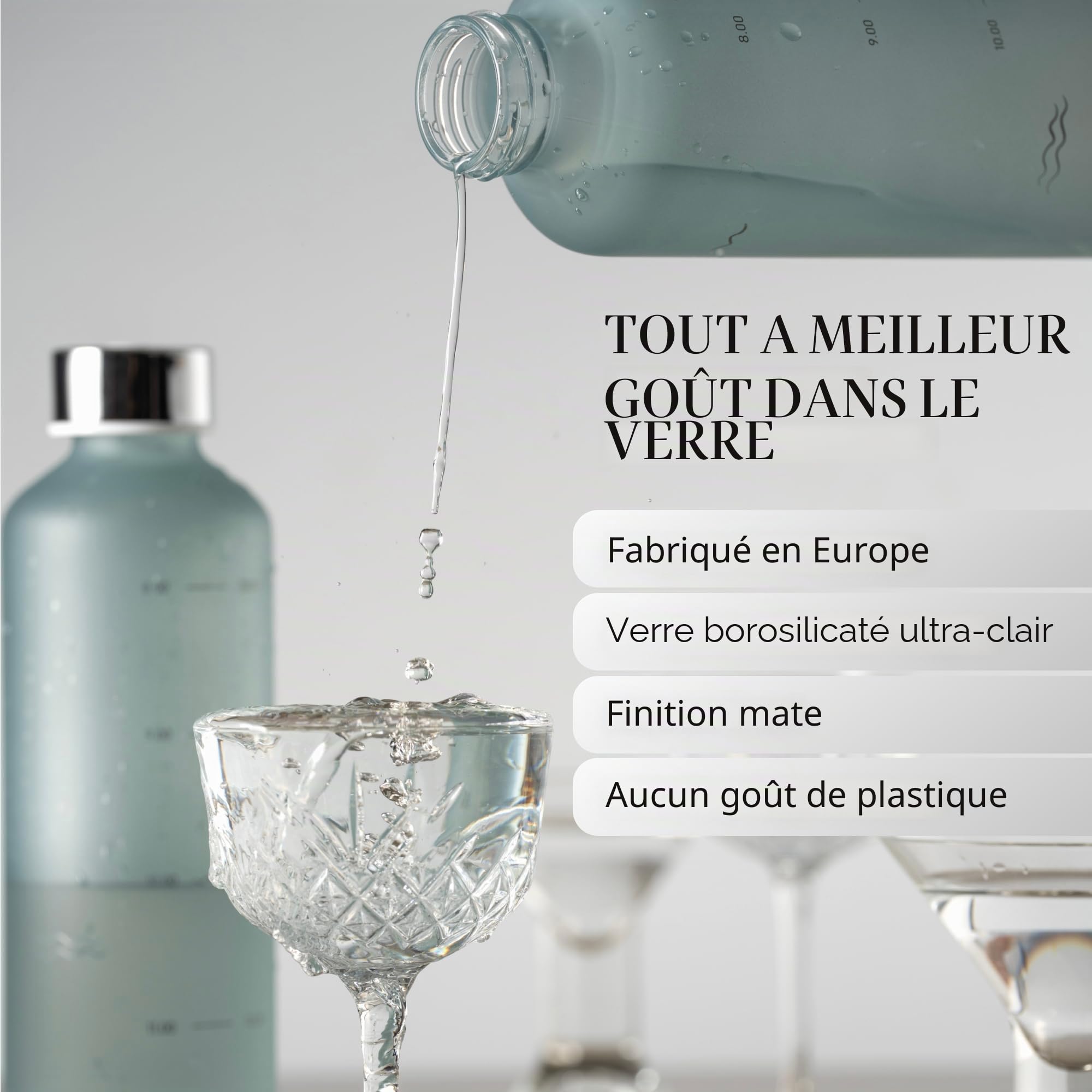 Equa Mismatch Ash bouteille verre grise 750 ml