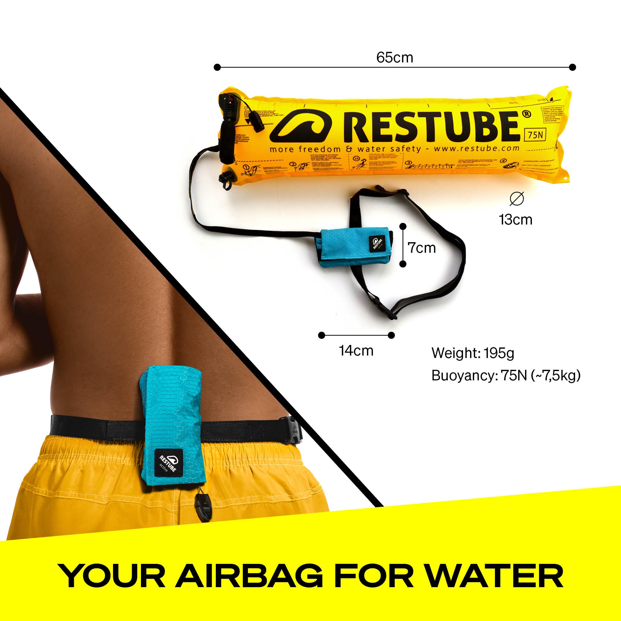 Restube Active bouée automatique 75 N Icemint paddle