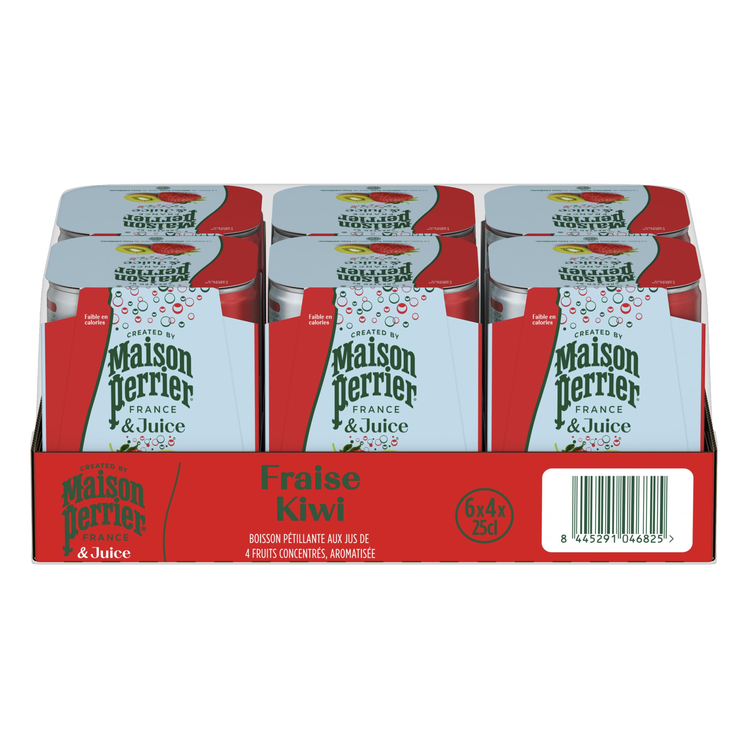 Maison Perrier Magnetic Juice boisson gazeuse fraise kiwi 24x25cl