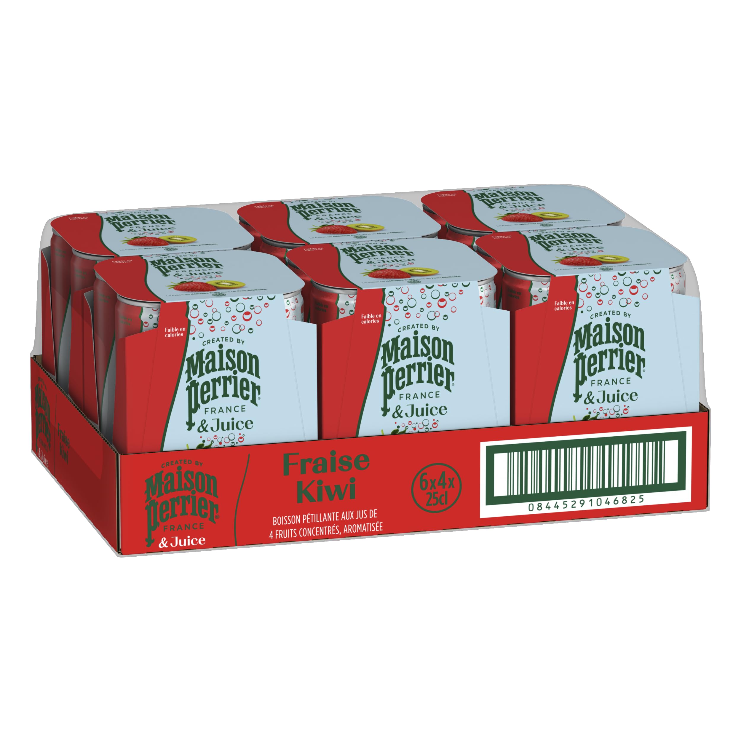 Maison Perrier Magnetic Juice boisson gazeuse fraise kiwi 24x25cl