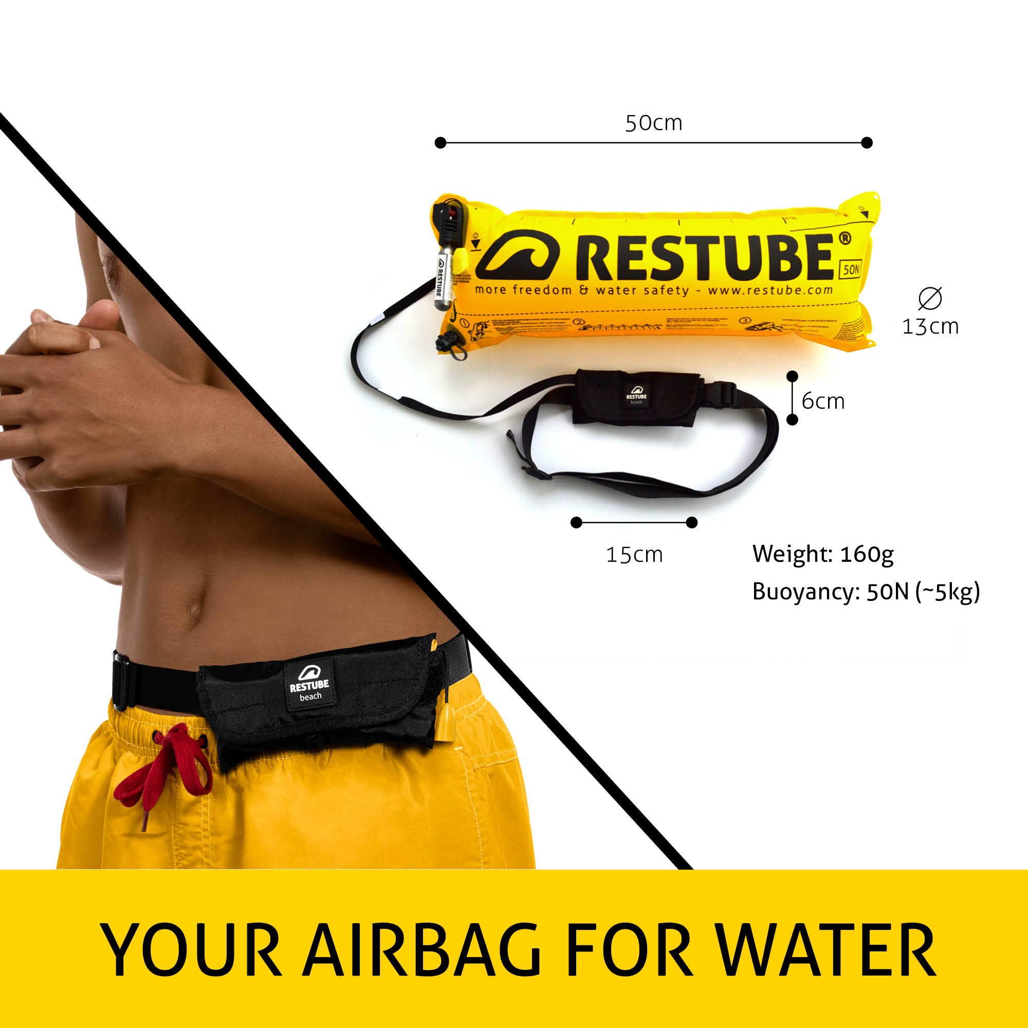 Restube Beach Starter Bundle bouée + 6 cartouches CO2