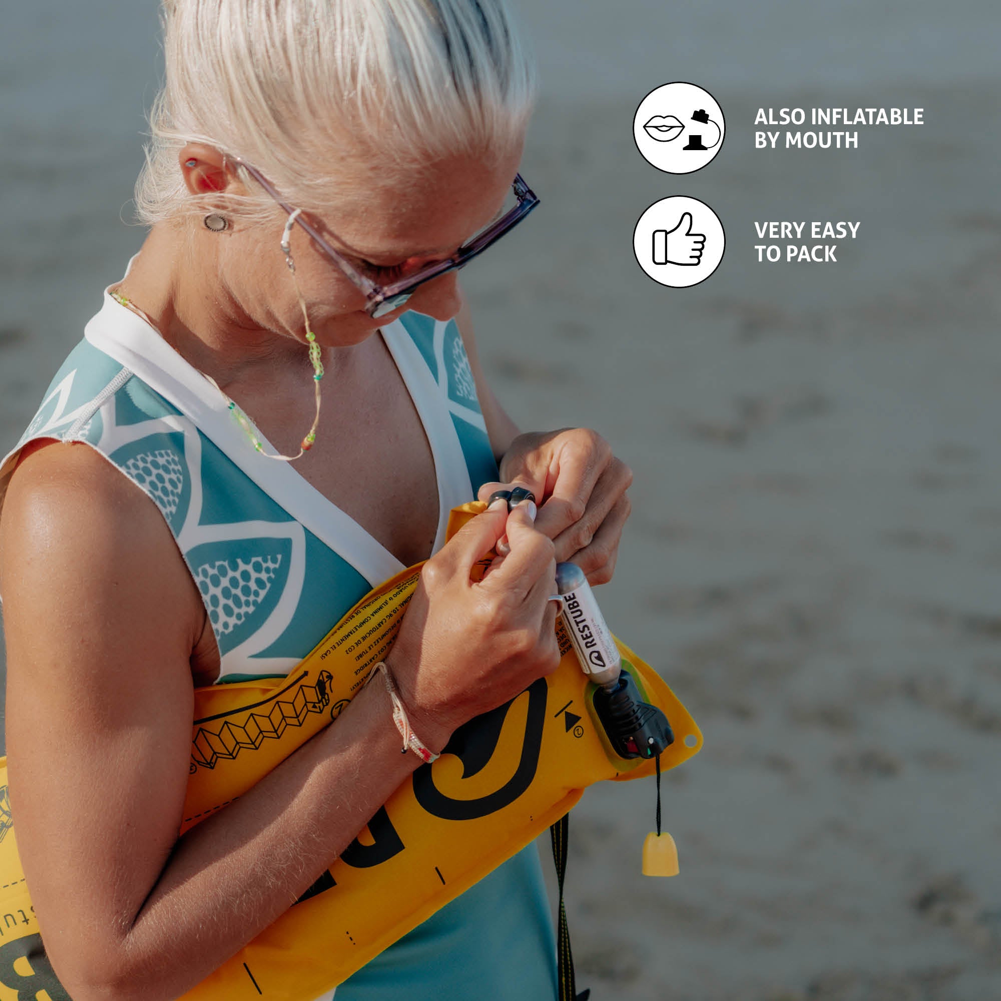 Restube Beach Starter Bundle bouée + 6 cartouches CO2