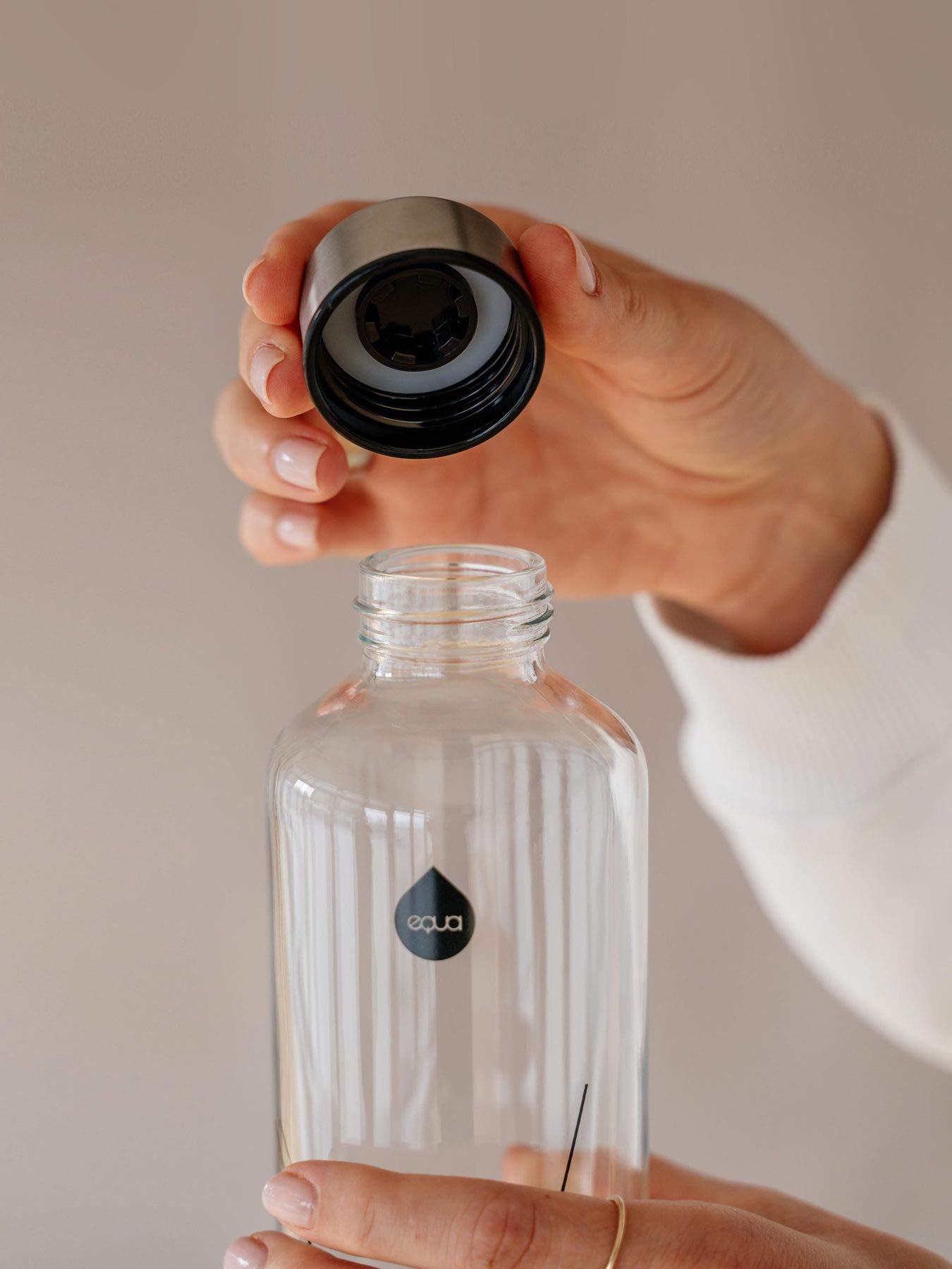Equa Mismatch S gourde verre 750 ml housse feutre borosilicate