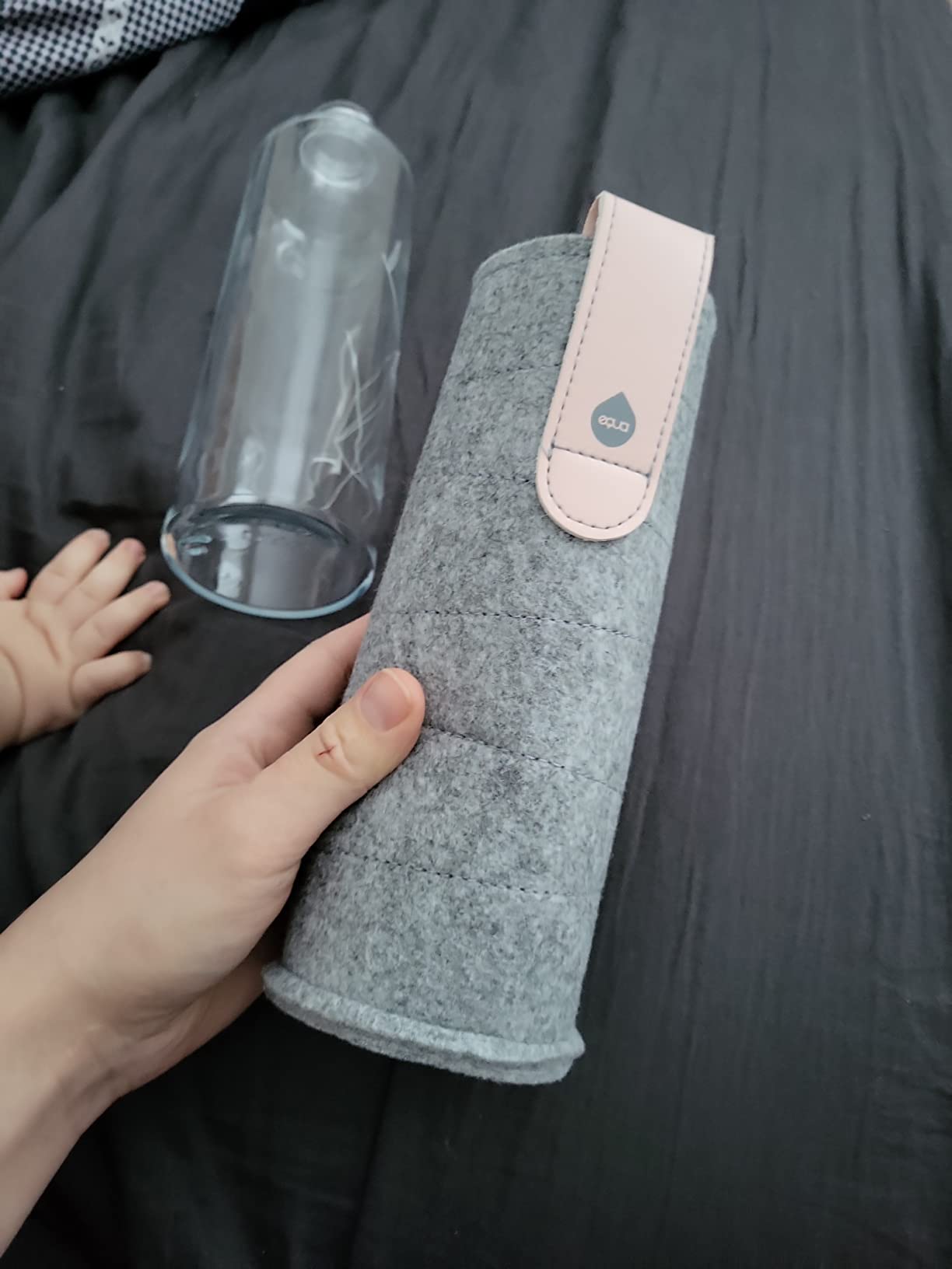 Equa Mismatch Gourde verre 750 ml housse feutre étanche