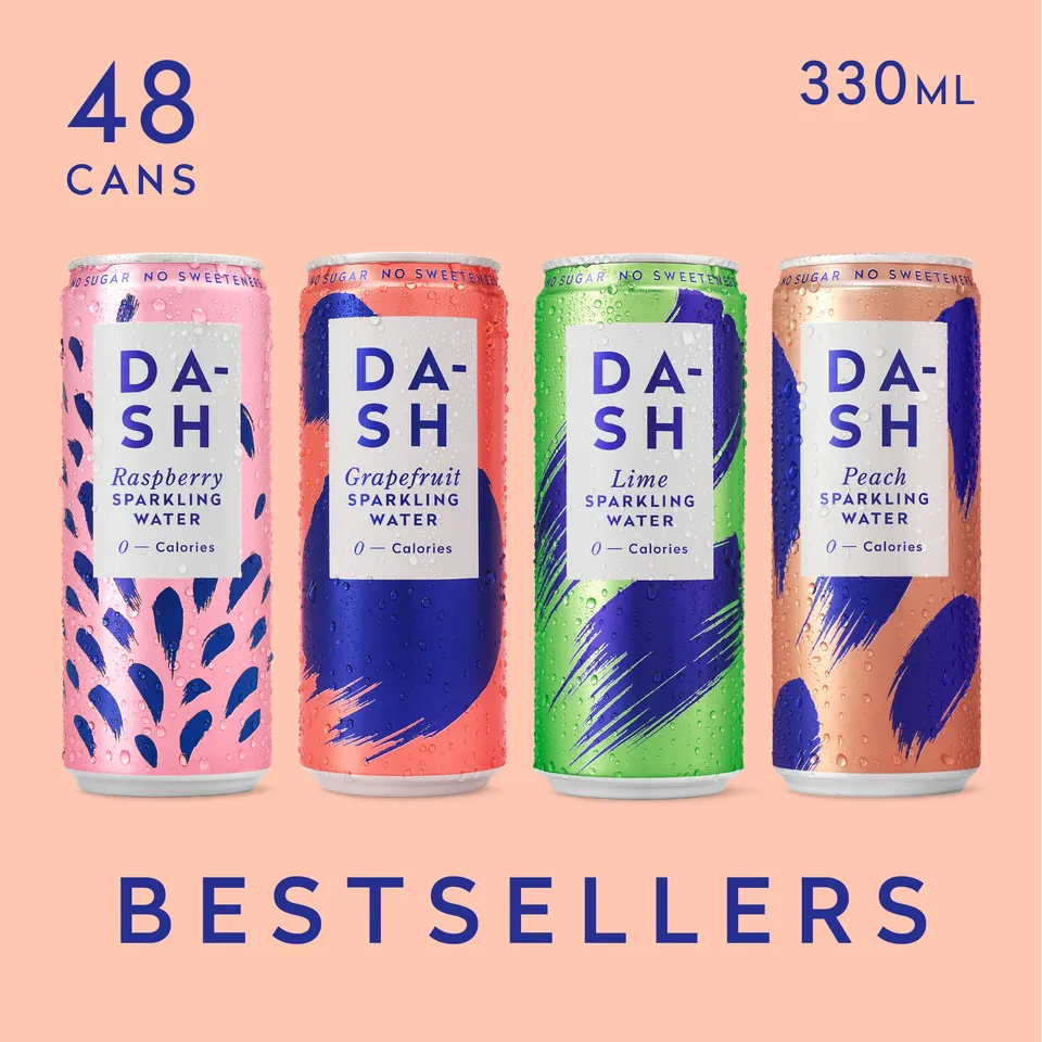 DASH Water Bundles Bestsellers eau pétillante 48 canettes sans sucre