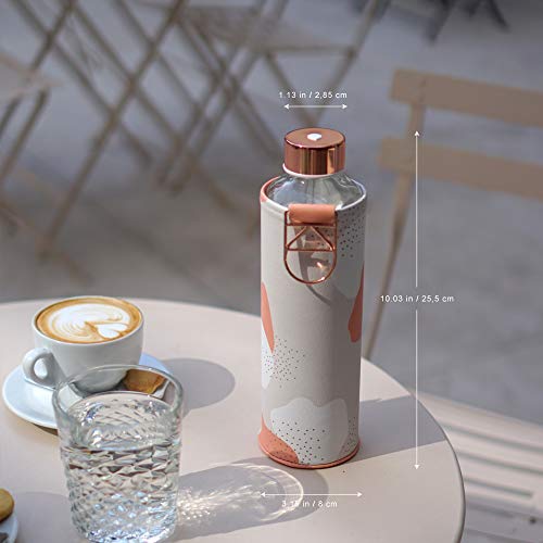 Equa Mismatch MM Faux gourde verre 750 ml cuir graphite inox