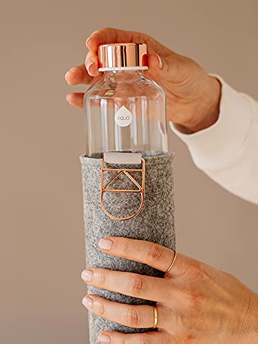 Equa Mismatch Gourde verre 750 ml Rose Gold housse feutre