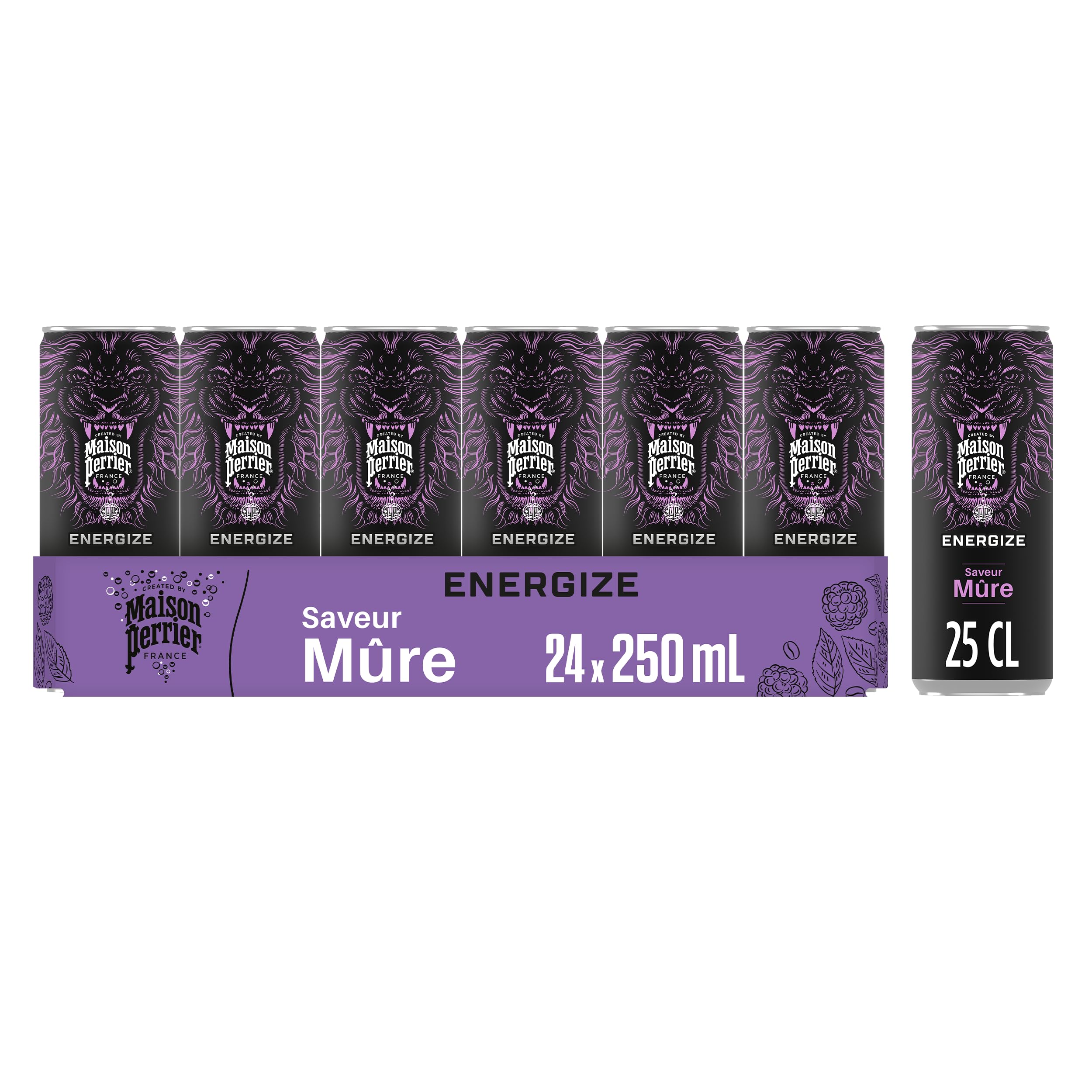 Maison Perrier Energize boisson énergisante mûre 24x25cl
