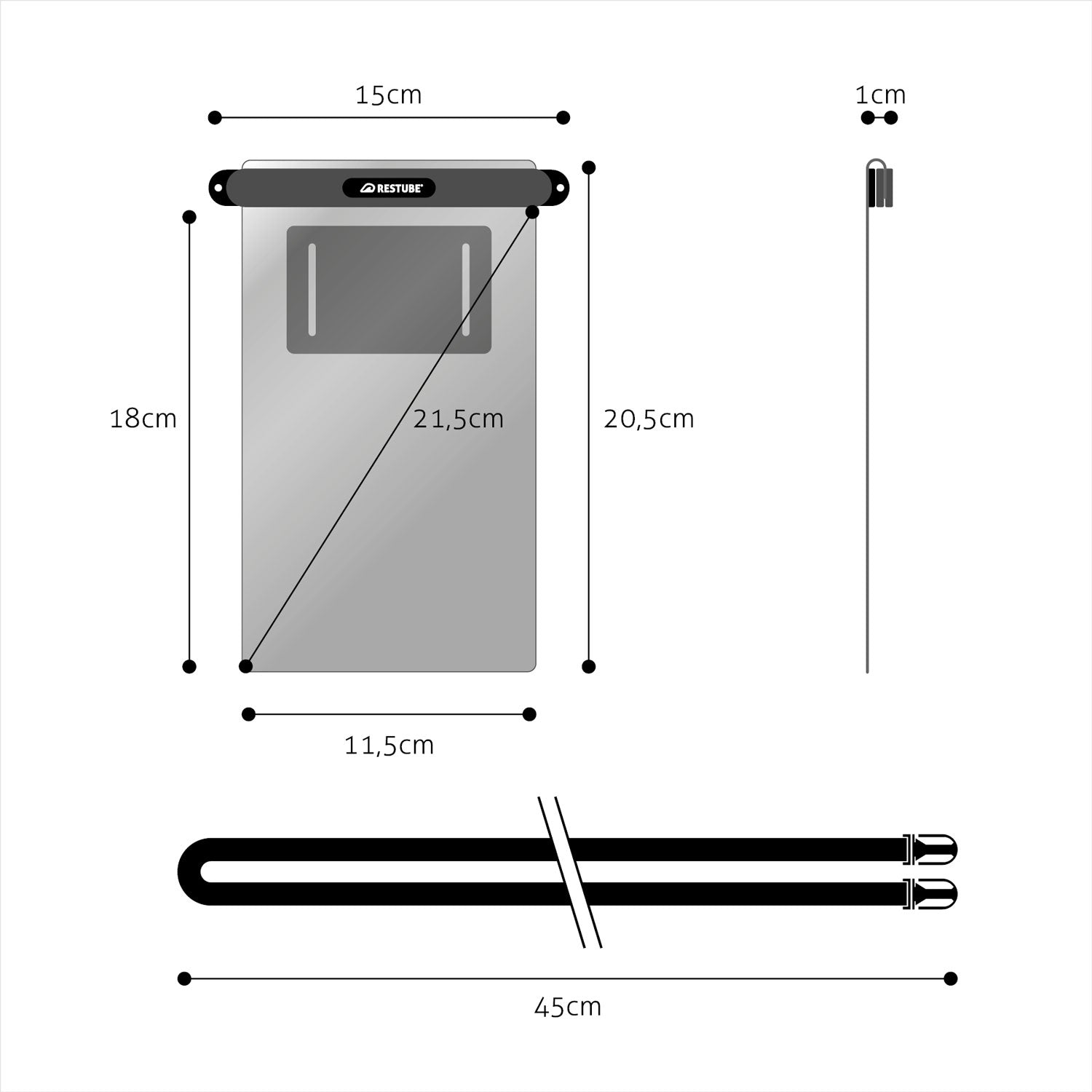 Restube Add Ons Housse Étanche Smartphone Tactile