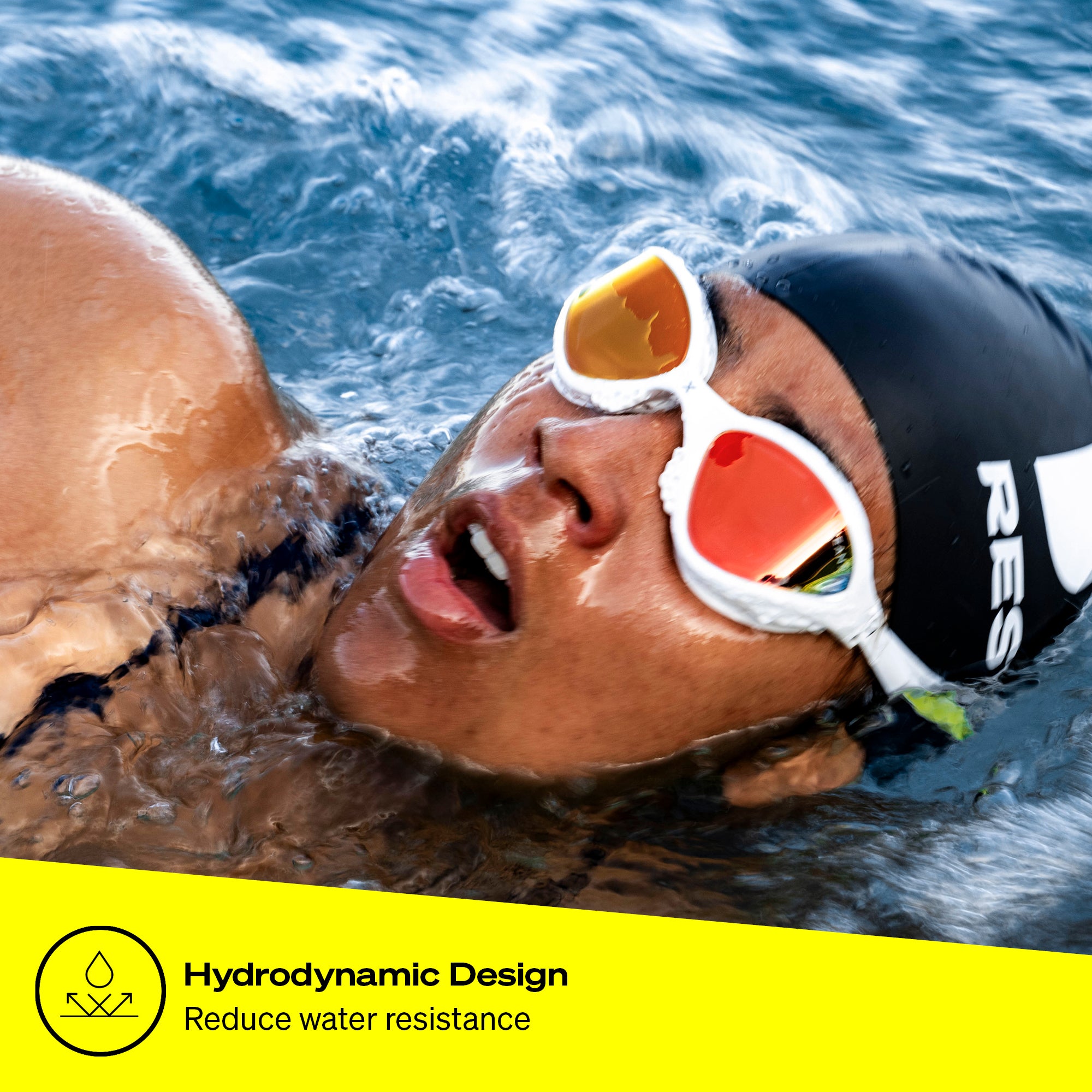 Restube Ozeanx lunettes de natation miroir blanc/orange