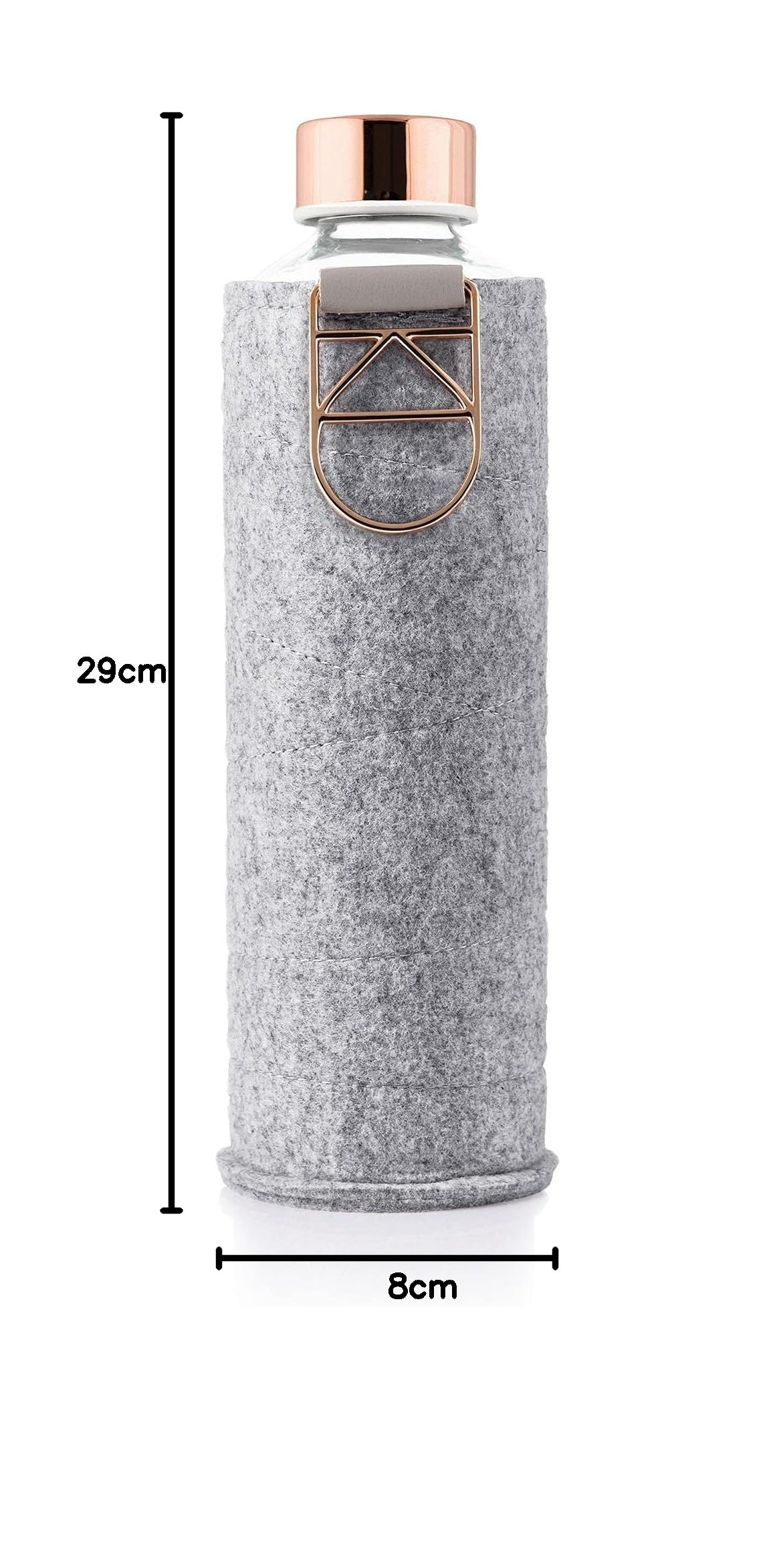 Equa Mismatch Gourde verre 750 ml Rose Gold housse feutre