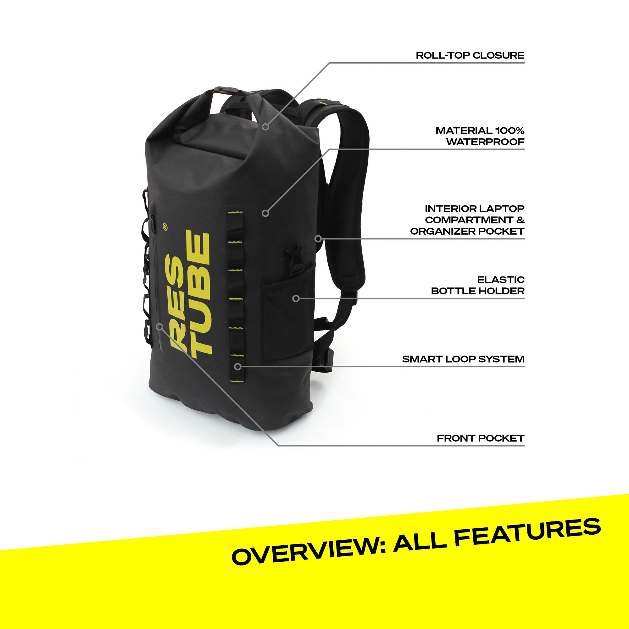 Restube Coast 25 L sac à dos étanche roll-top