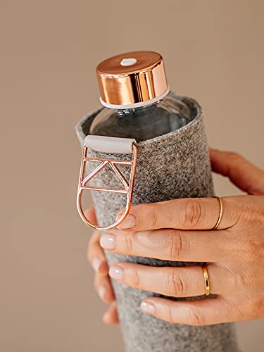 Equa Mismatch Gourde verre 750 ml Rose Gold housse feutre