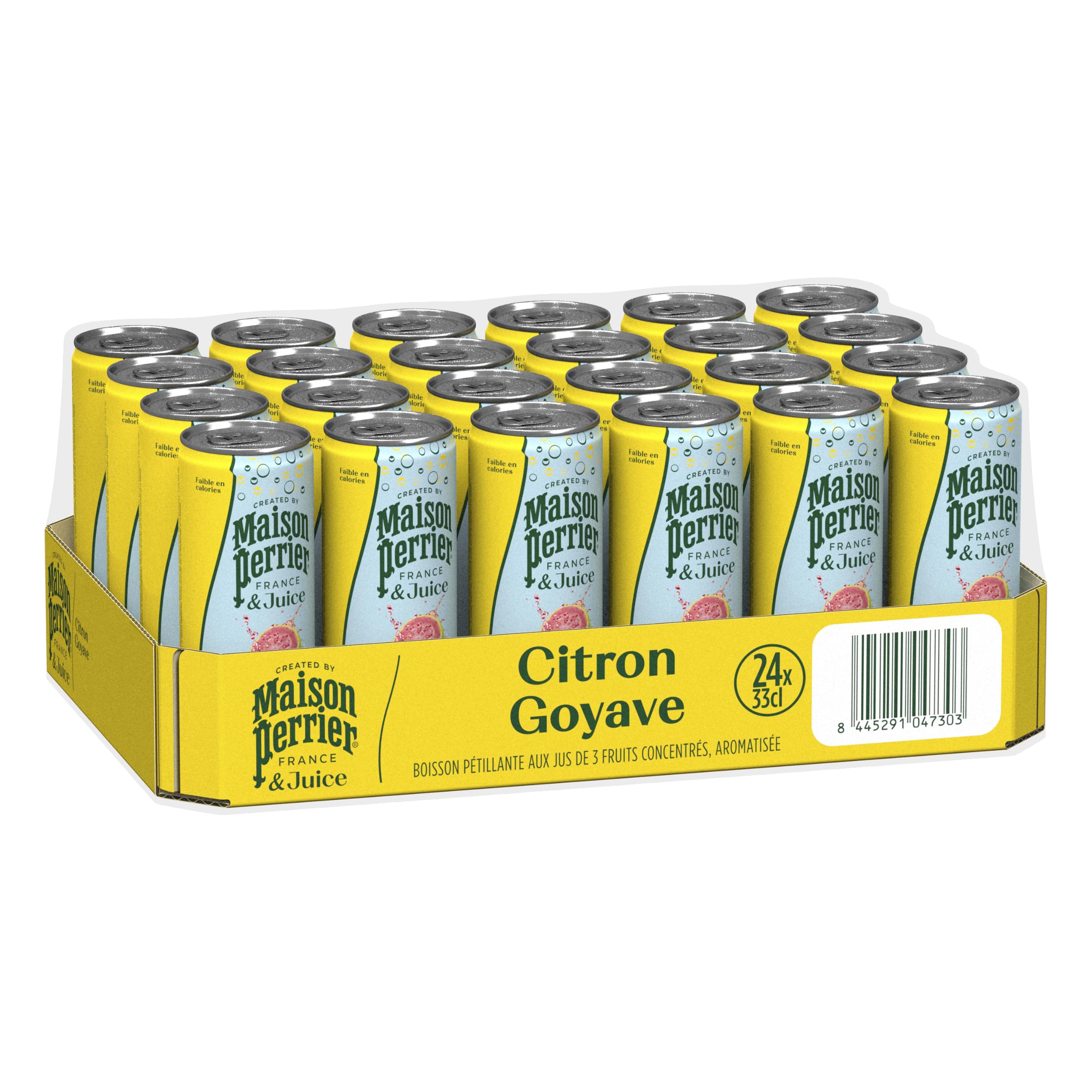 Maison Perrier Magnetic Juice boisson gazeuse citron goyave 24x33cl