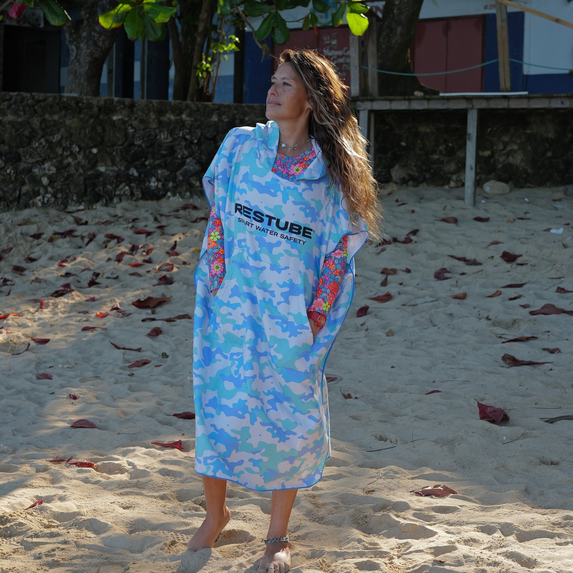 Restube Poncho serviette microfibre adulte capuche