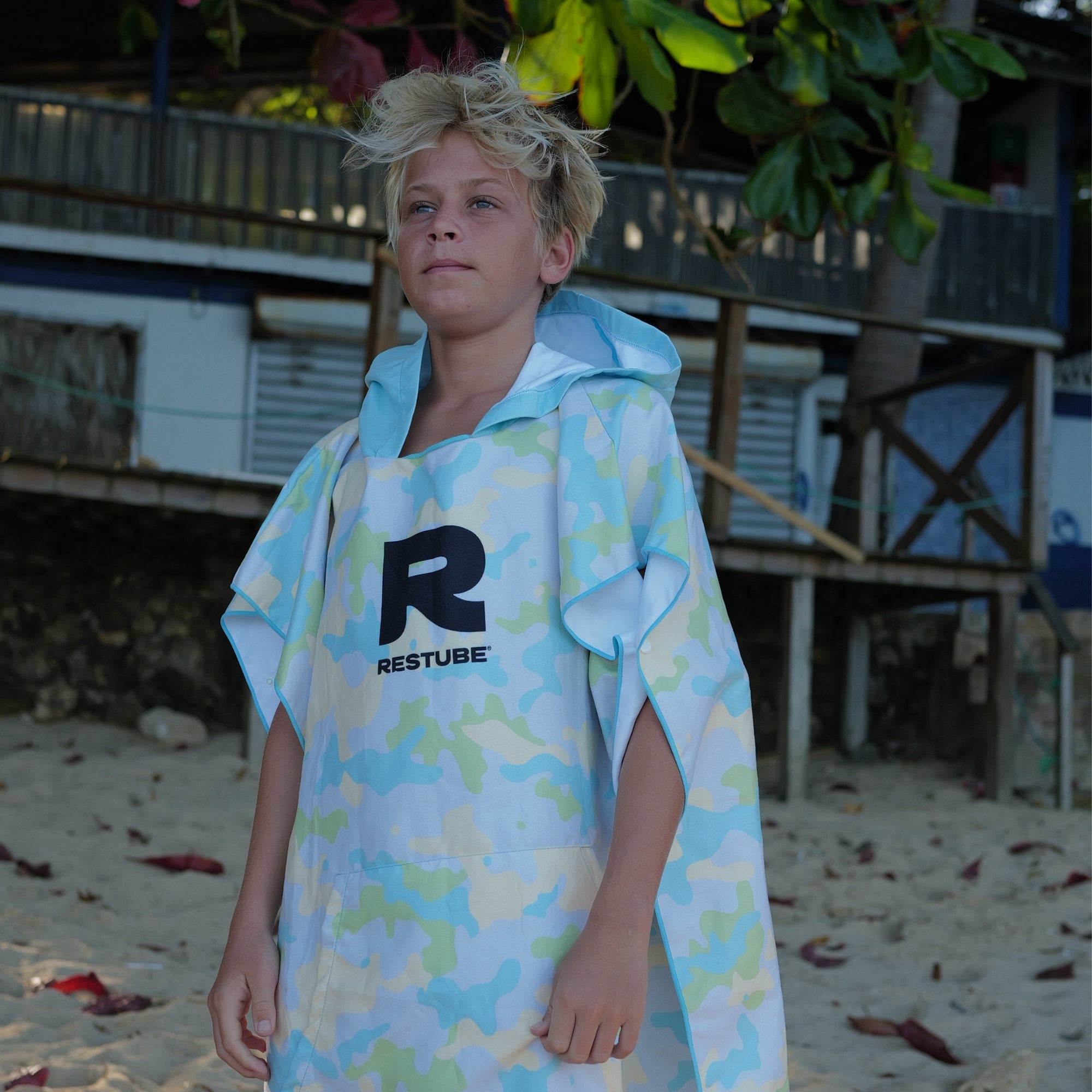 Restube Poncho Kids poncho de bain enfant microfibre