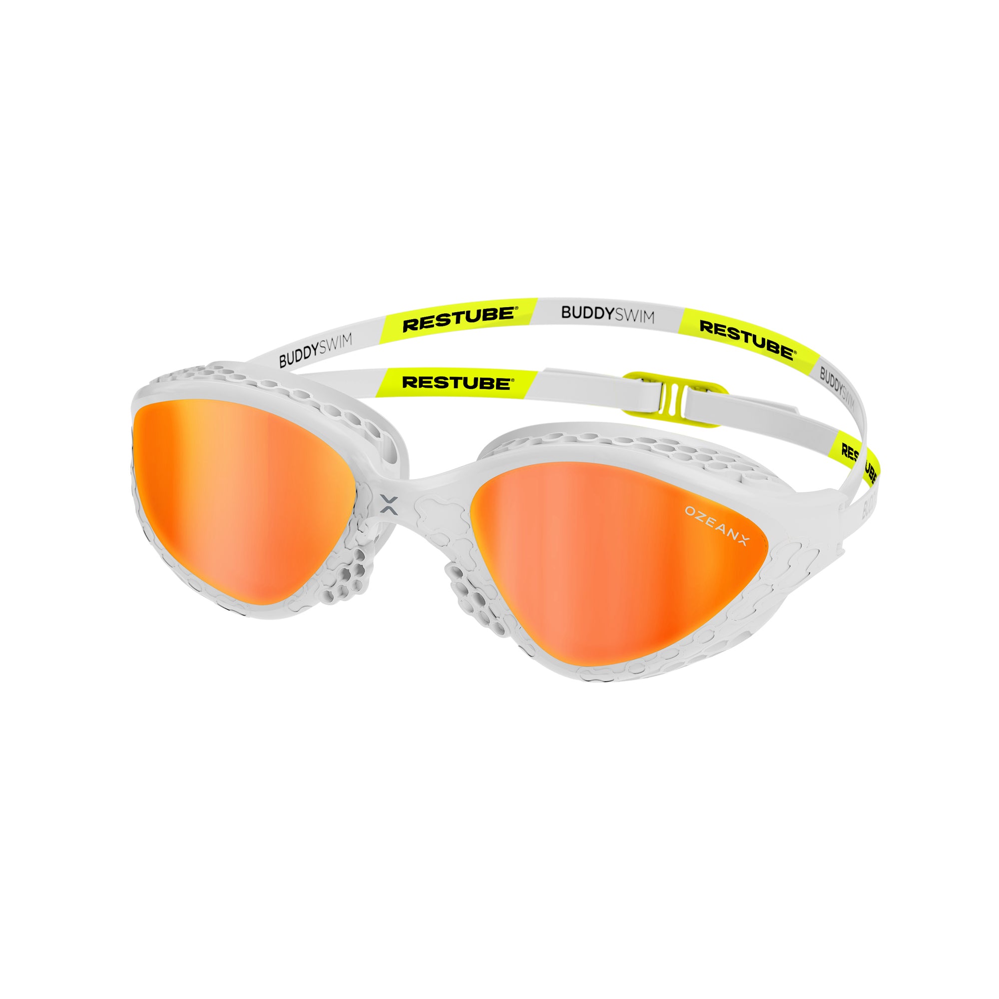 Restube Ozeanx lunettes de natation miroir blanc/orange
