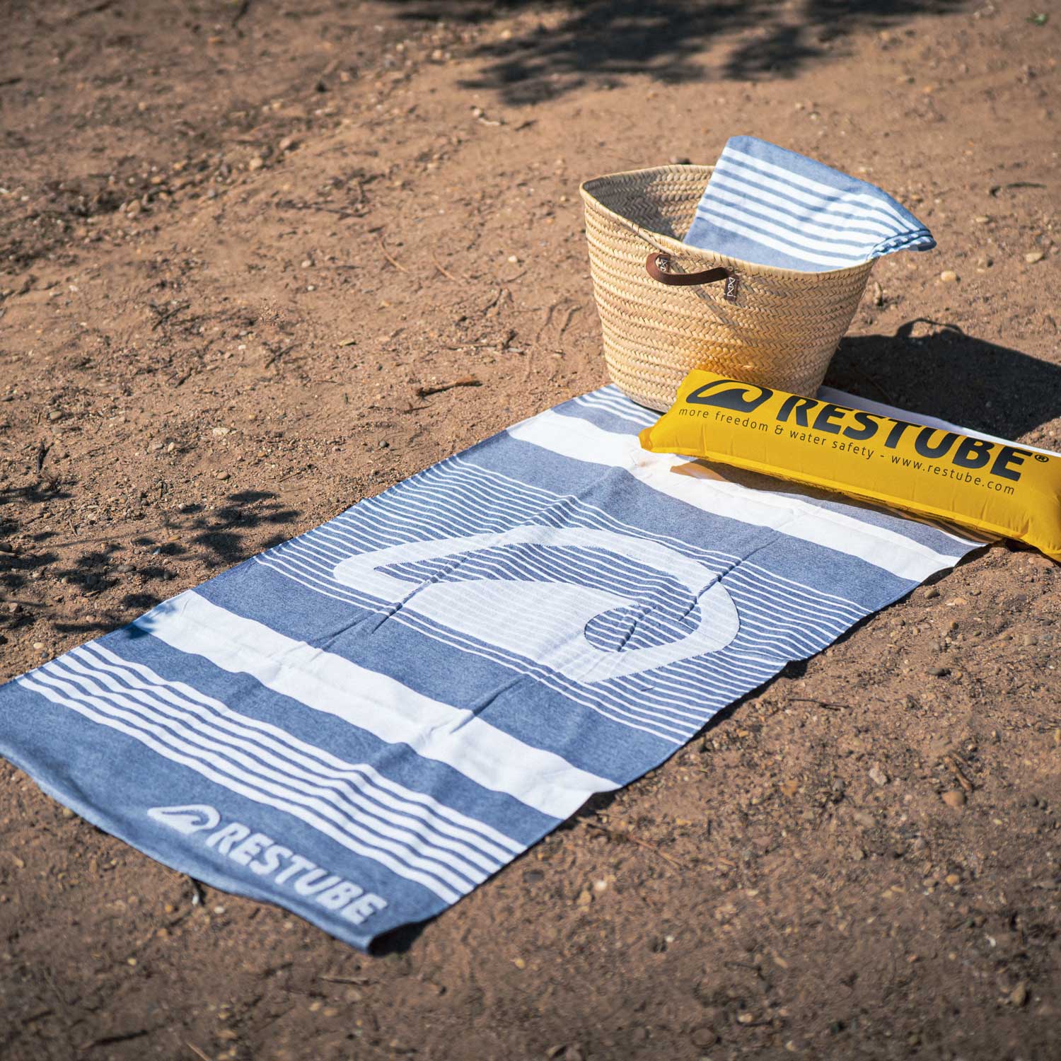 Restube Add Ons Beach Towel coton 160x80 cm bleu