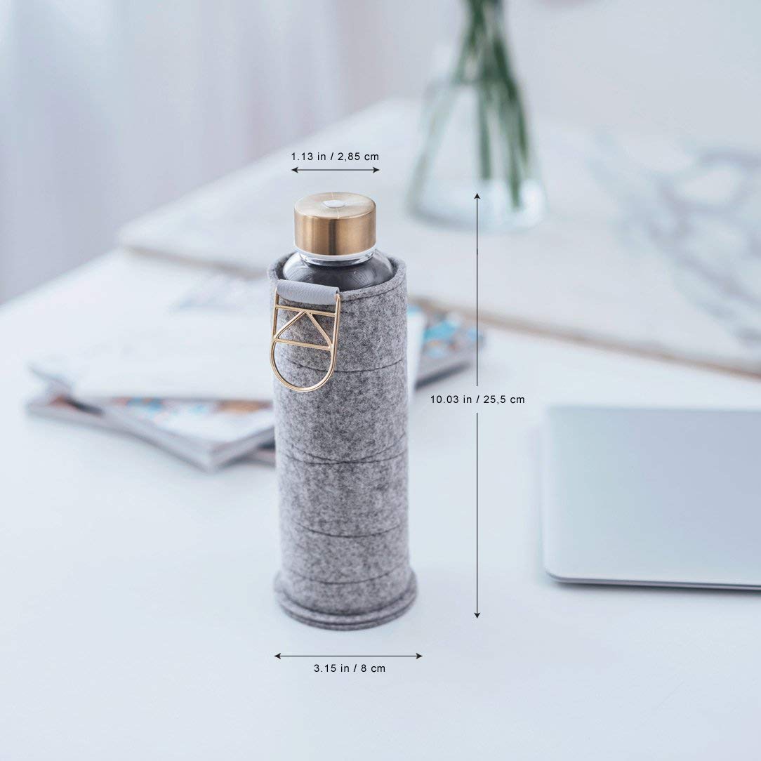 Equa Mismatch Gourde verre 750 ml housse feutre inox