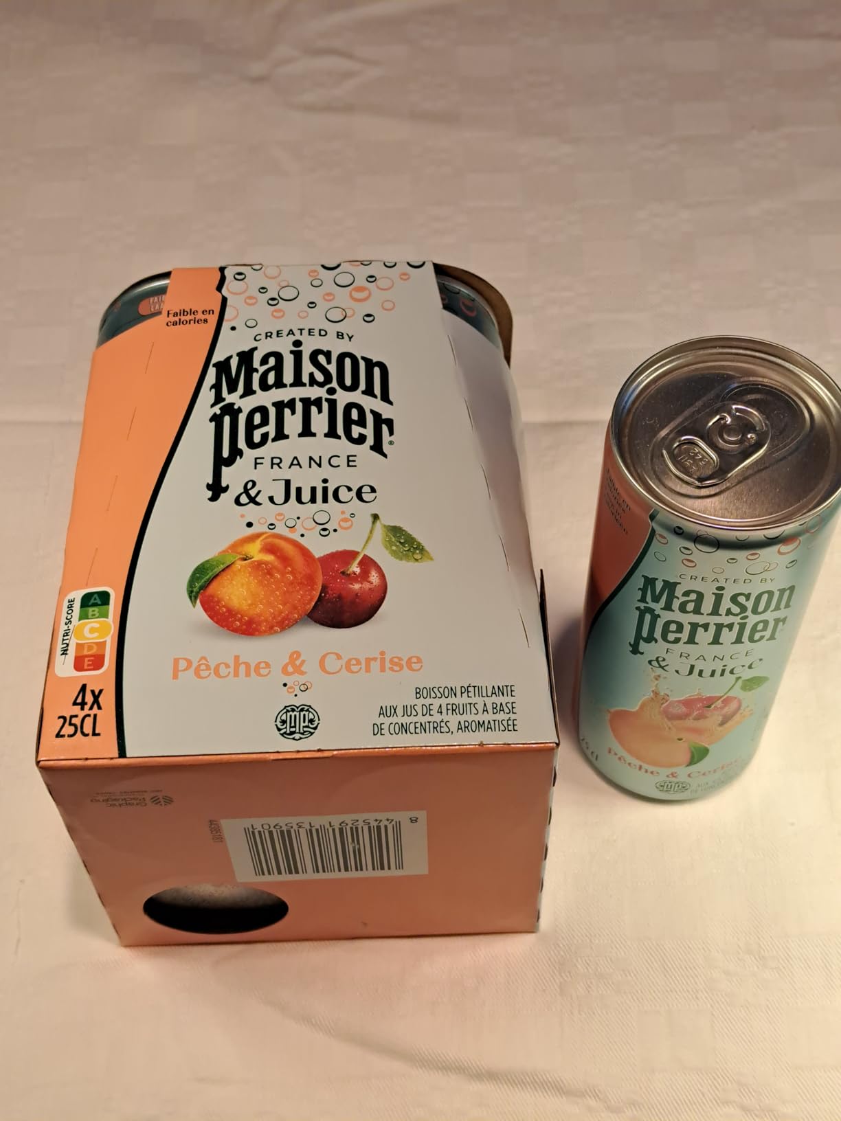 Maison Perrier Magnetic Juice boisson gazeuse pêche cerise 24x25cl