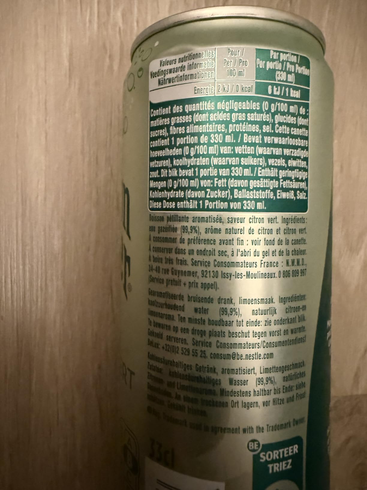 Maison Perrier Forever boisson gazeuse citron vert 24x33cl sans édulcorant