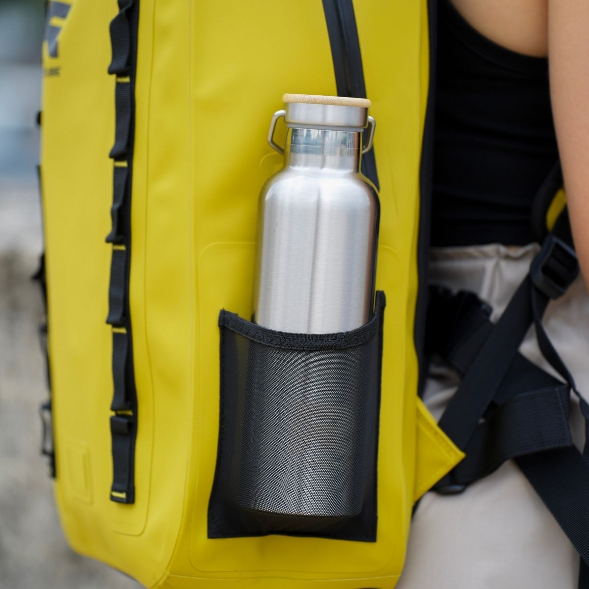Restube Add Ons Drink Bottle inox 750 ml couvercle bambou