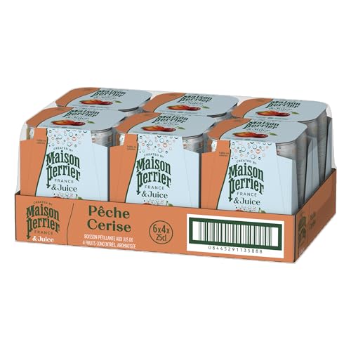 Maison Perrier Magnetic Juice boisson gazeuse pêche cerise 24x25cl