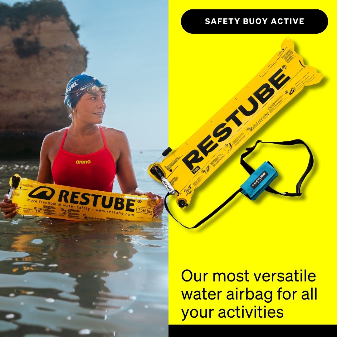 Restube Active bouée sécurité + drybag 20 L Icemint