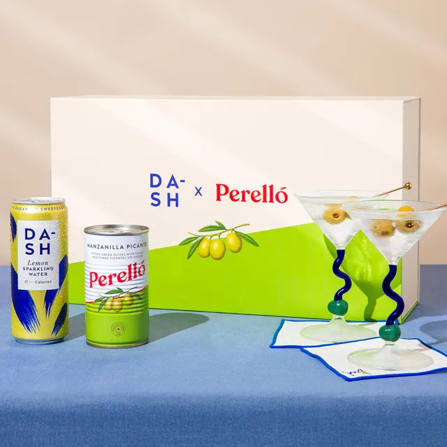 DASH x Perello kit martini coffret cocktail olives citron