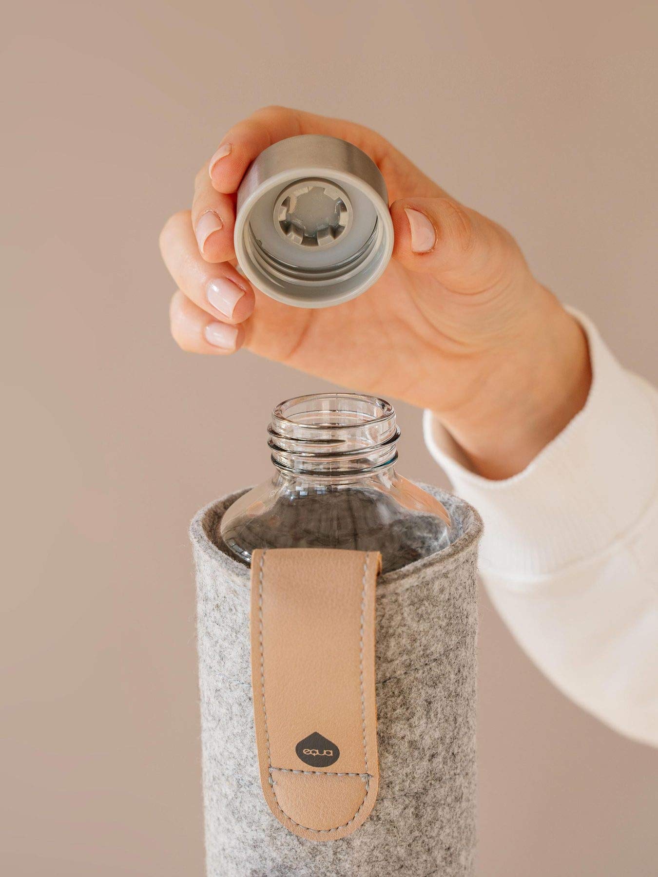 Equa Mismatch Gourde verre 750 ml housse feutre étanche