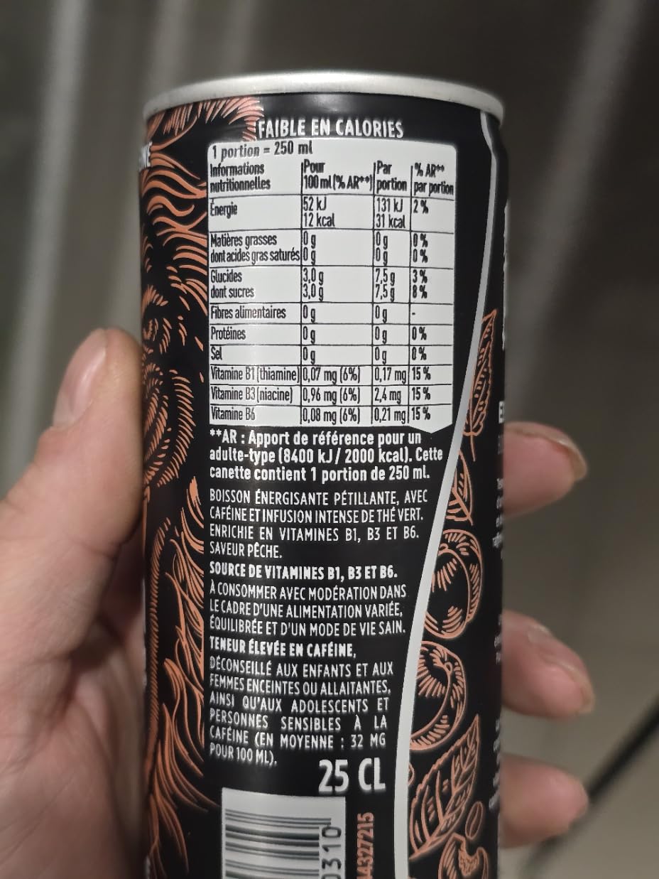 Maison Perrier Energize boisson énergisante pêche 24x25cl faible calories